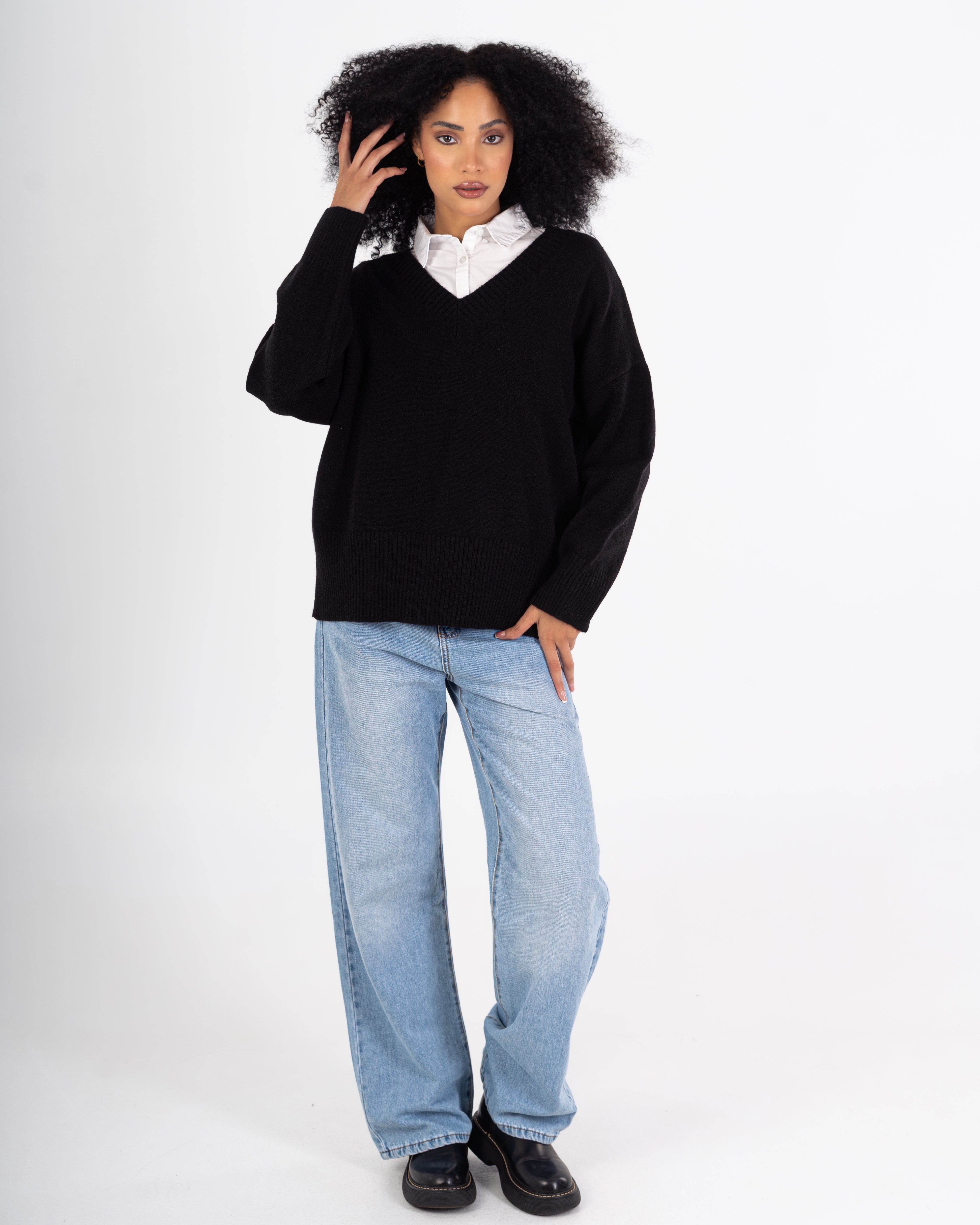 Knitwear Pullover – Plain (V-Neck)