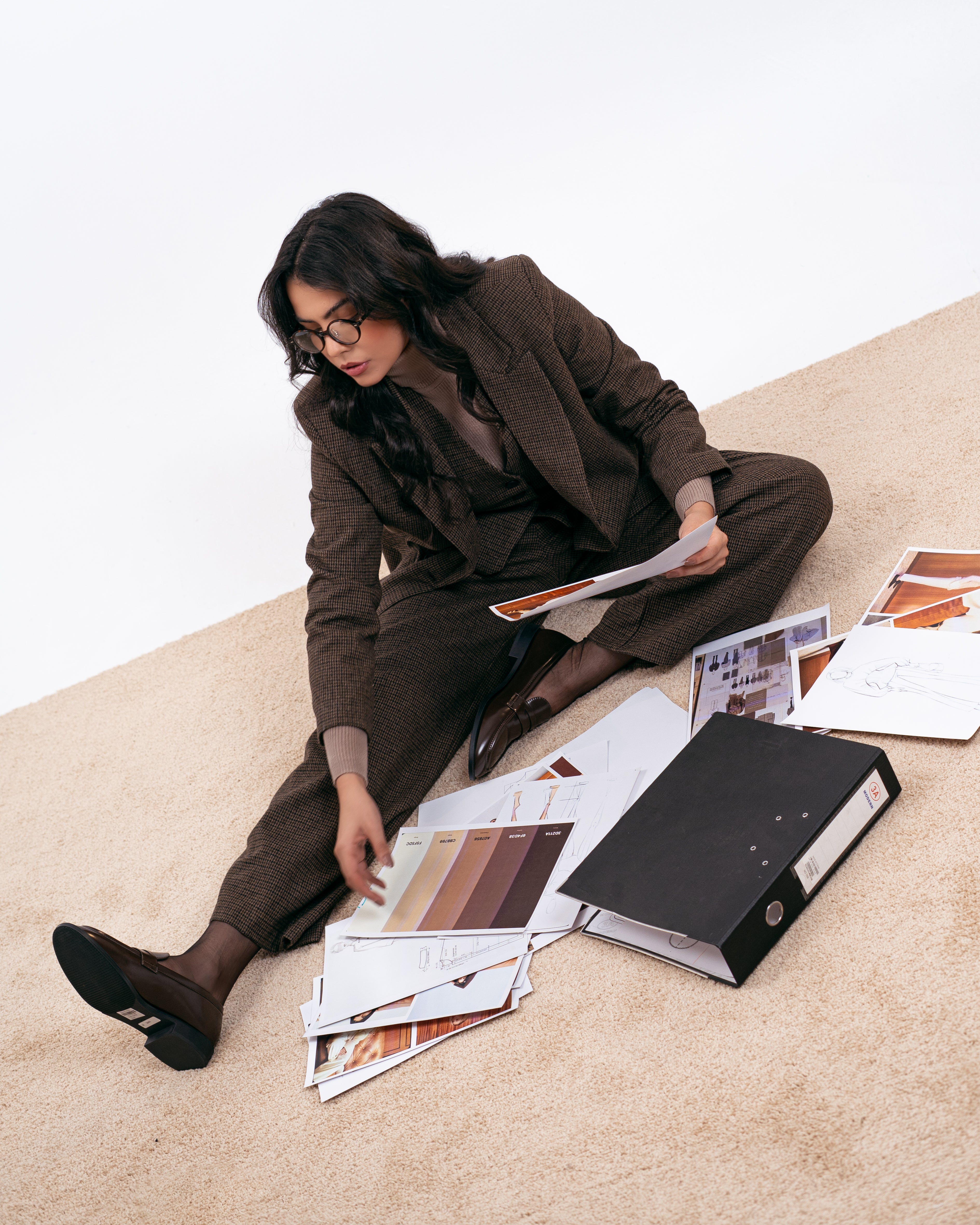 بنطلون كلاسيكي منقوش – بنقشة مربعات ومخططة