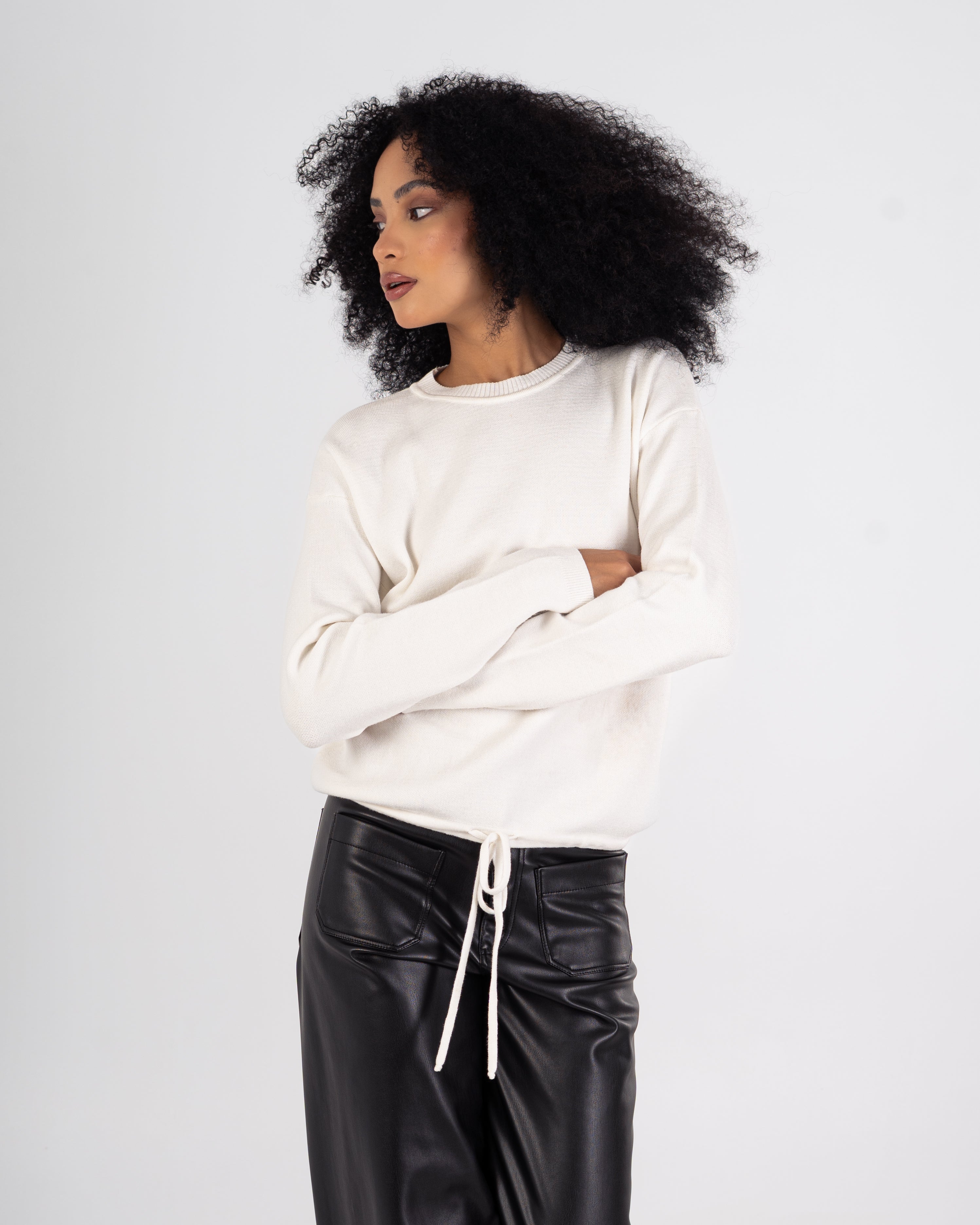 Basic Top – Plain With Waist Tie