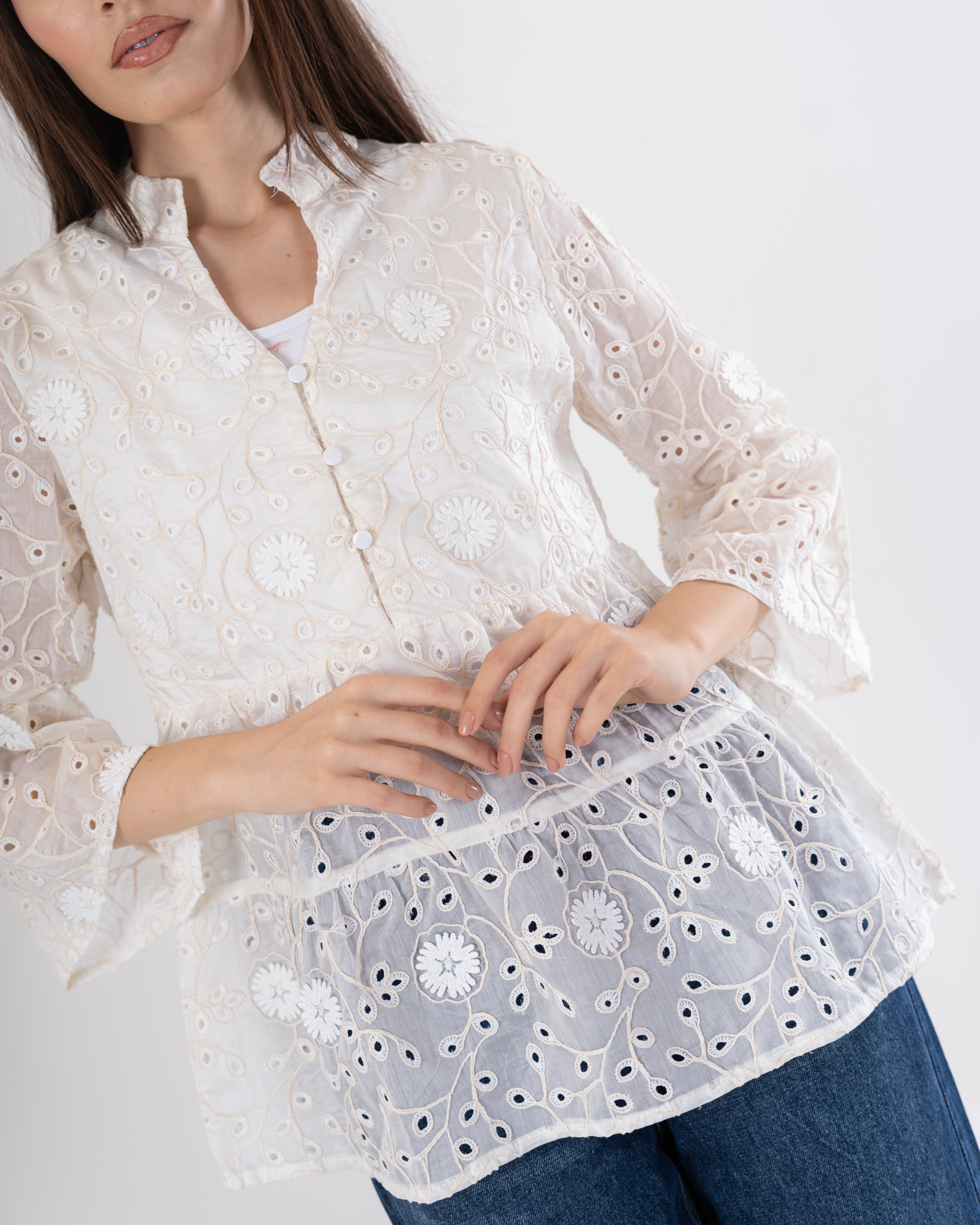 Embroidered Blouse – Floral Design