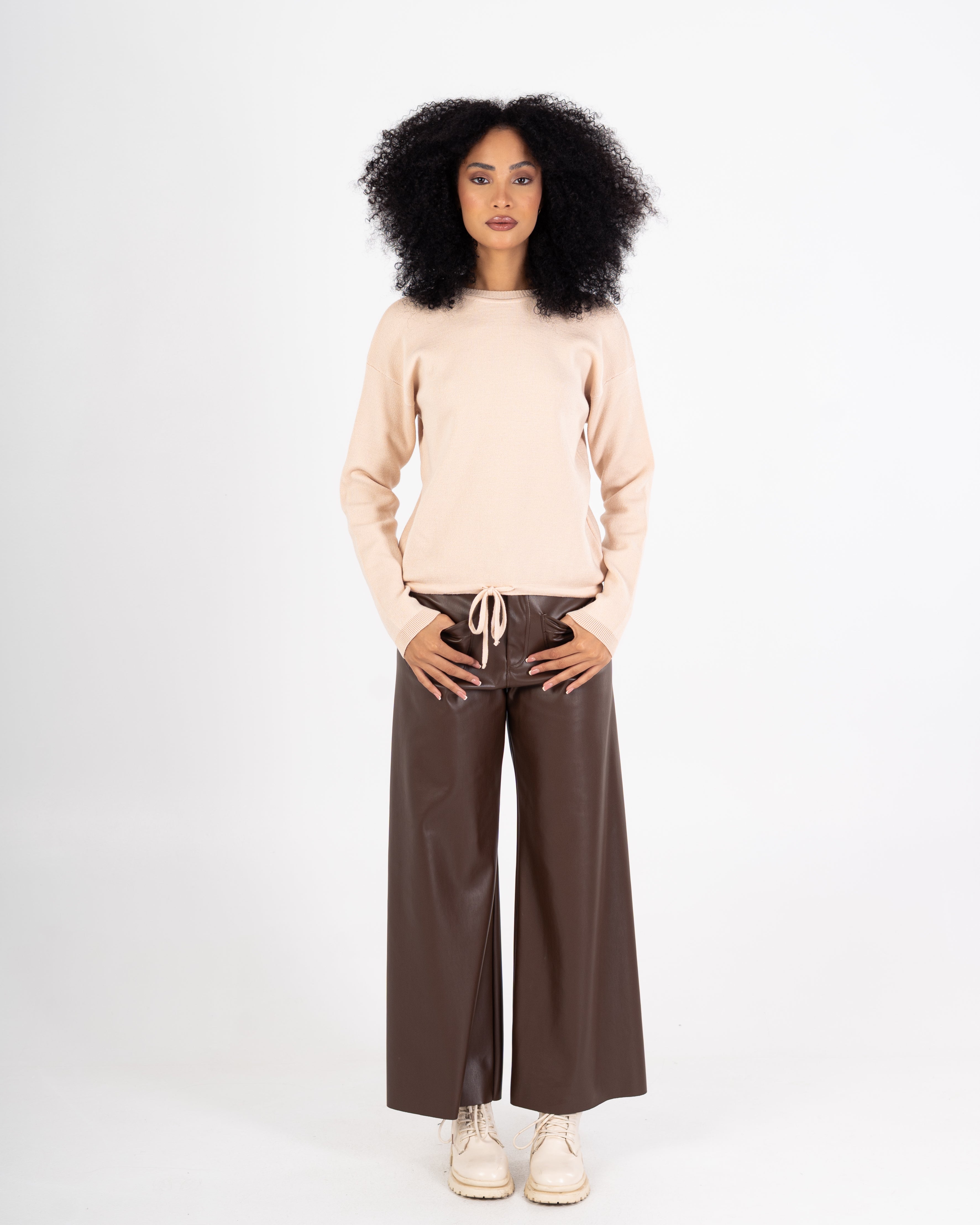 Basic Top – Plain With Waist Tie