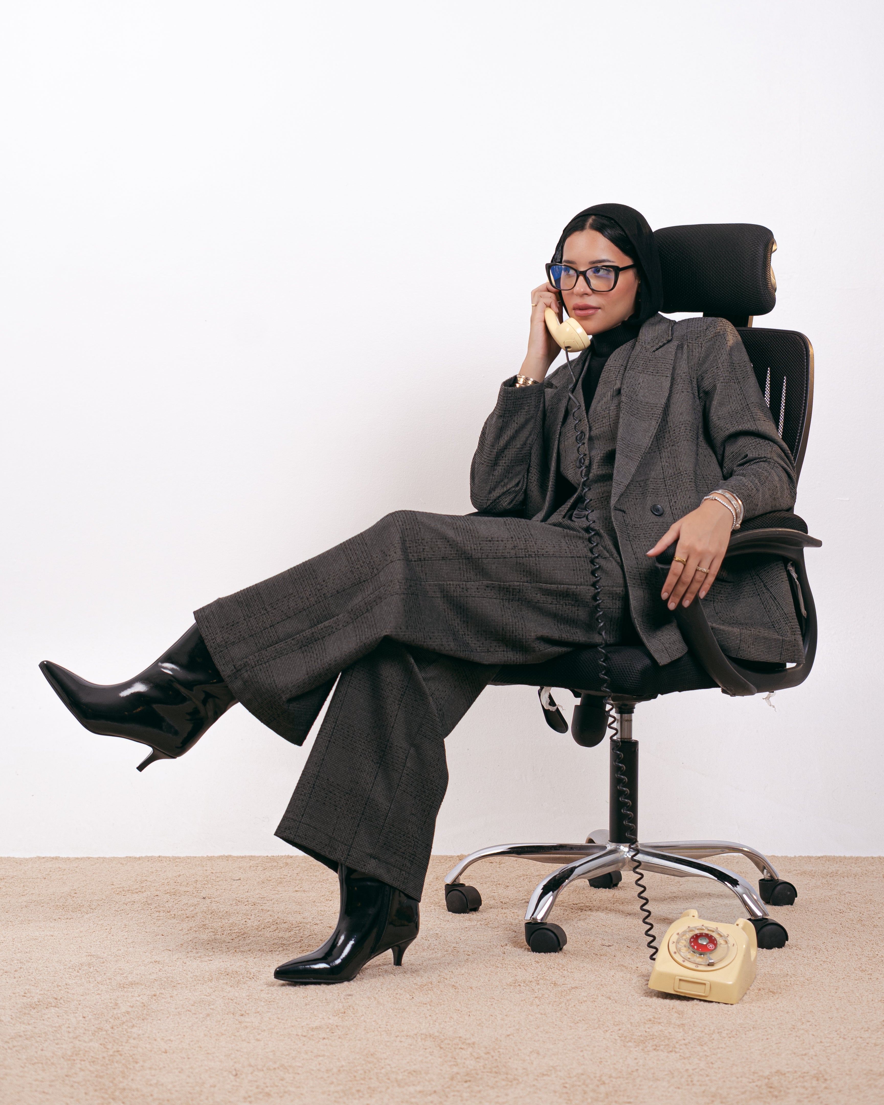 بنطلون كلاسيكي منقوش – بنقشة مربعات ومخططة