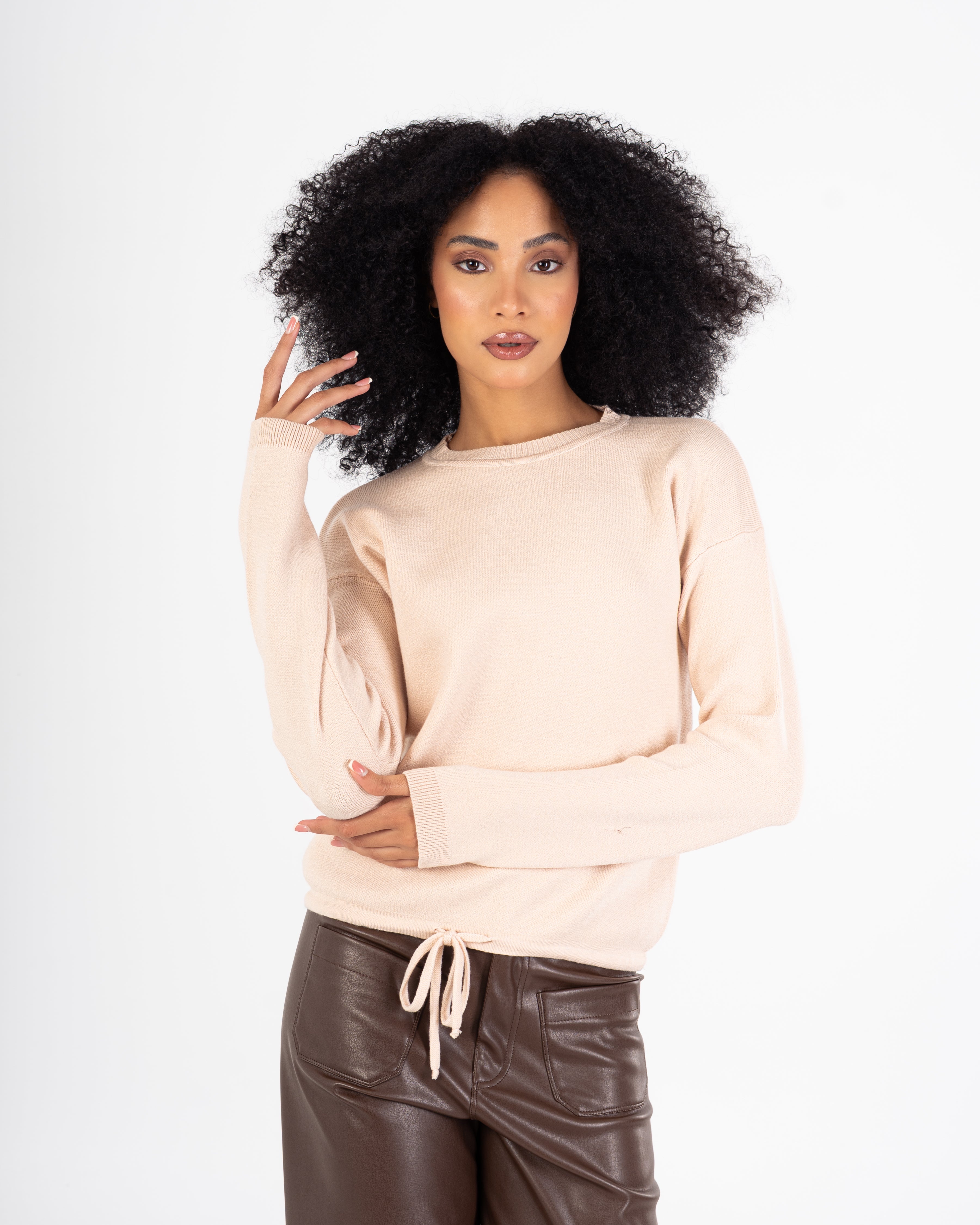 Basic Top – Plain With Waist Tie