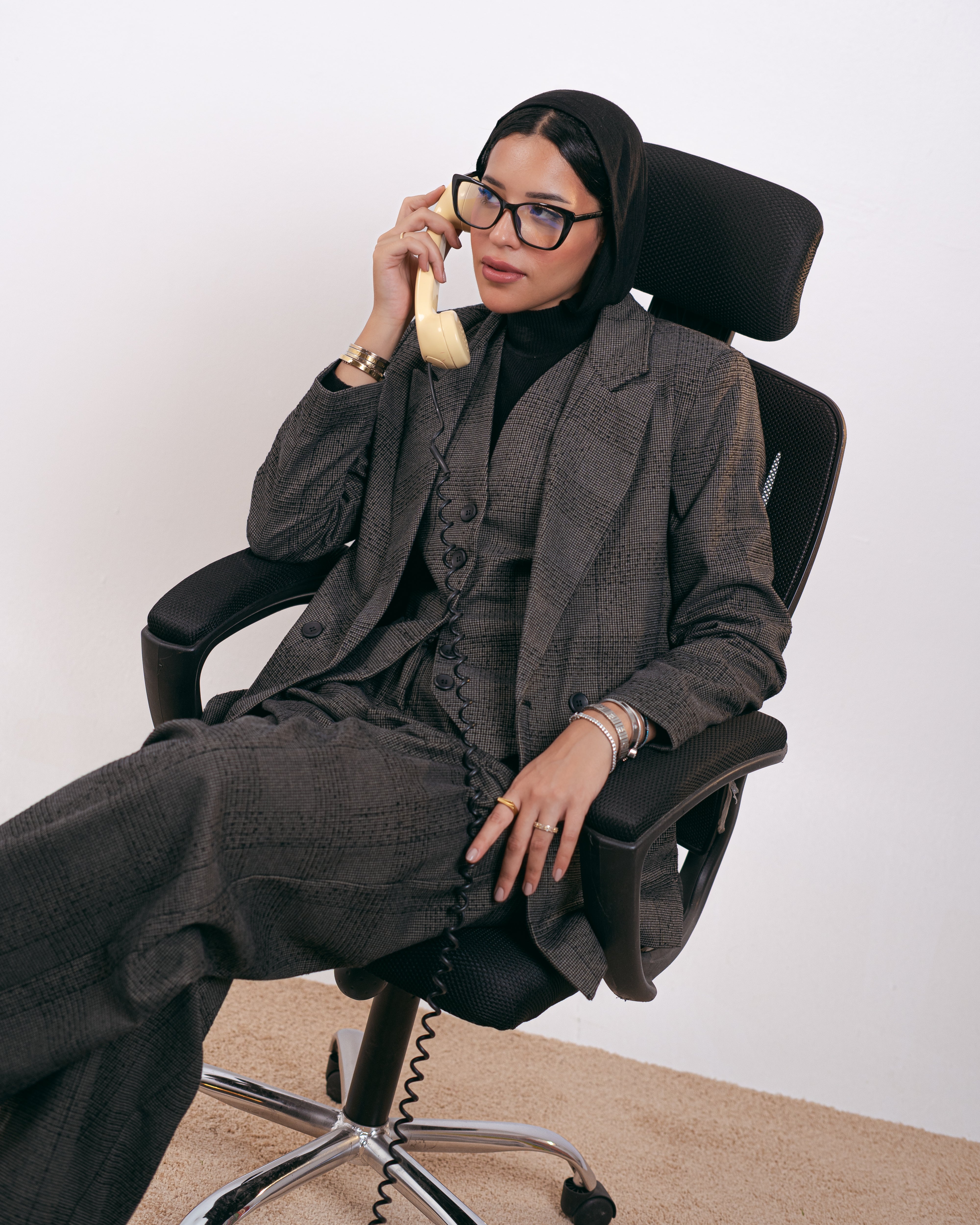 بنطلون كلاسيكي منقوش – بنقشة مربعات ومخططة