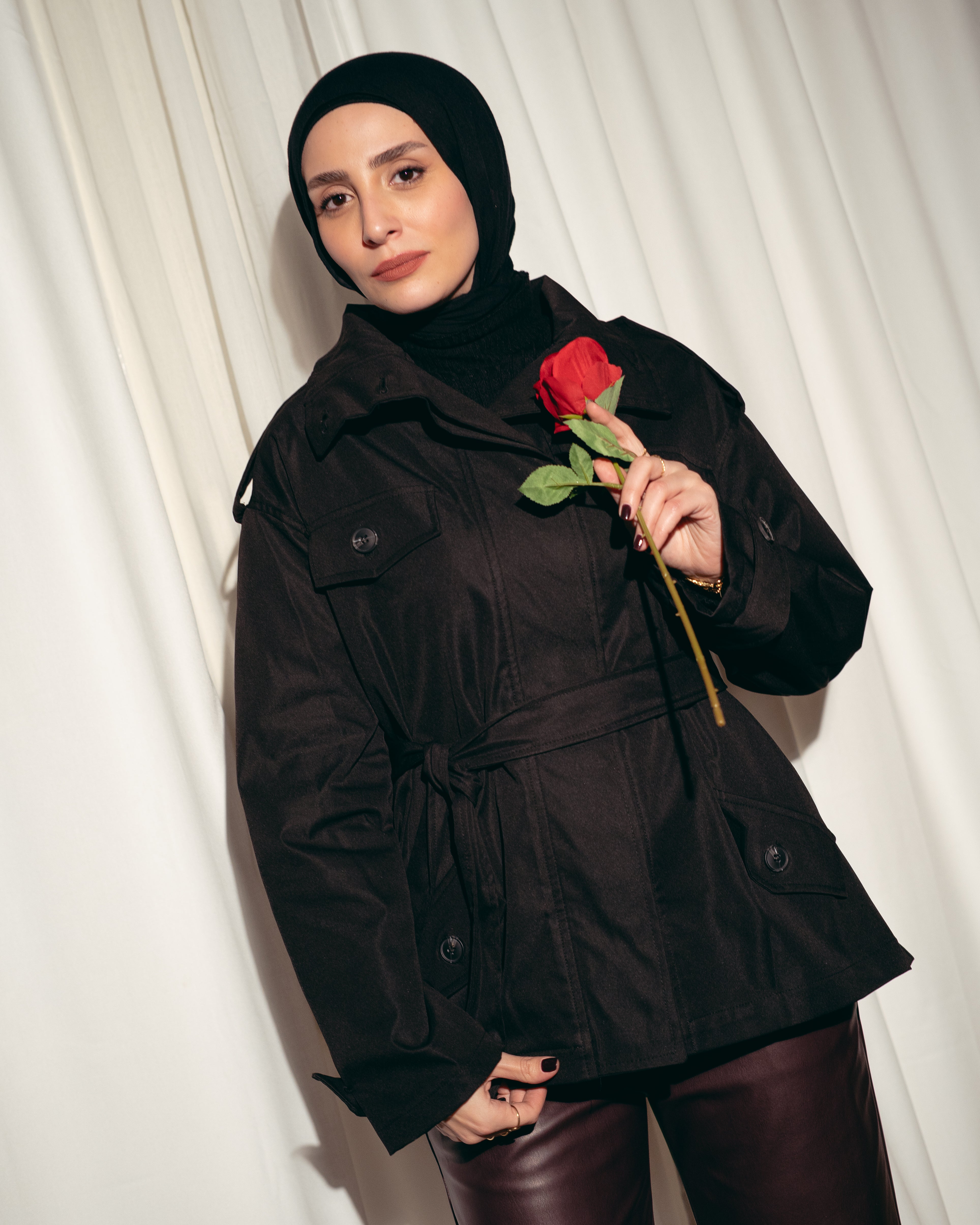 Gabardine Jacket – With Belt (Pockets, Plain)