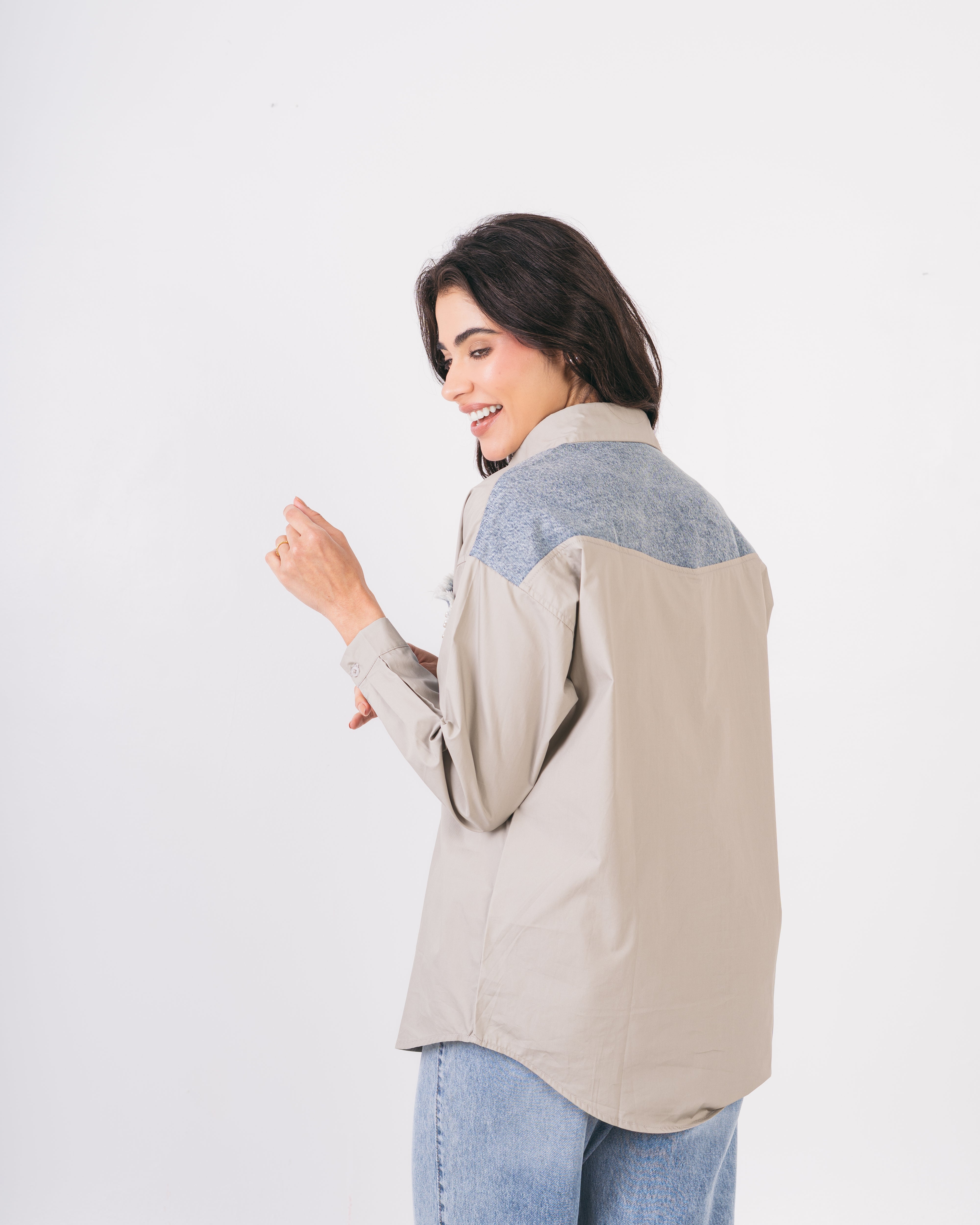 Denim Pocket Shirt - With Colored Embroidery