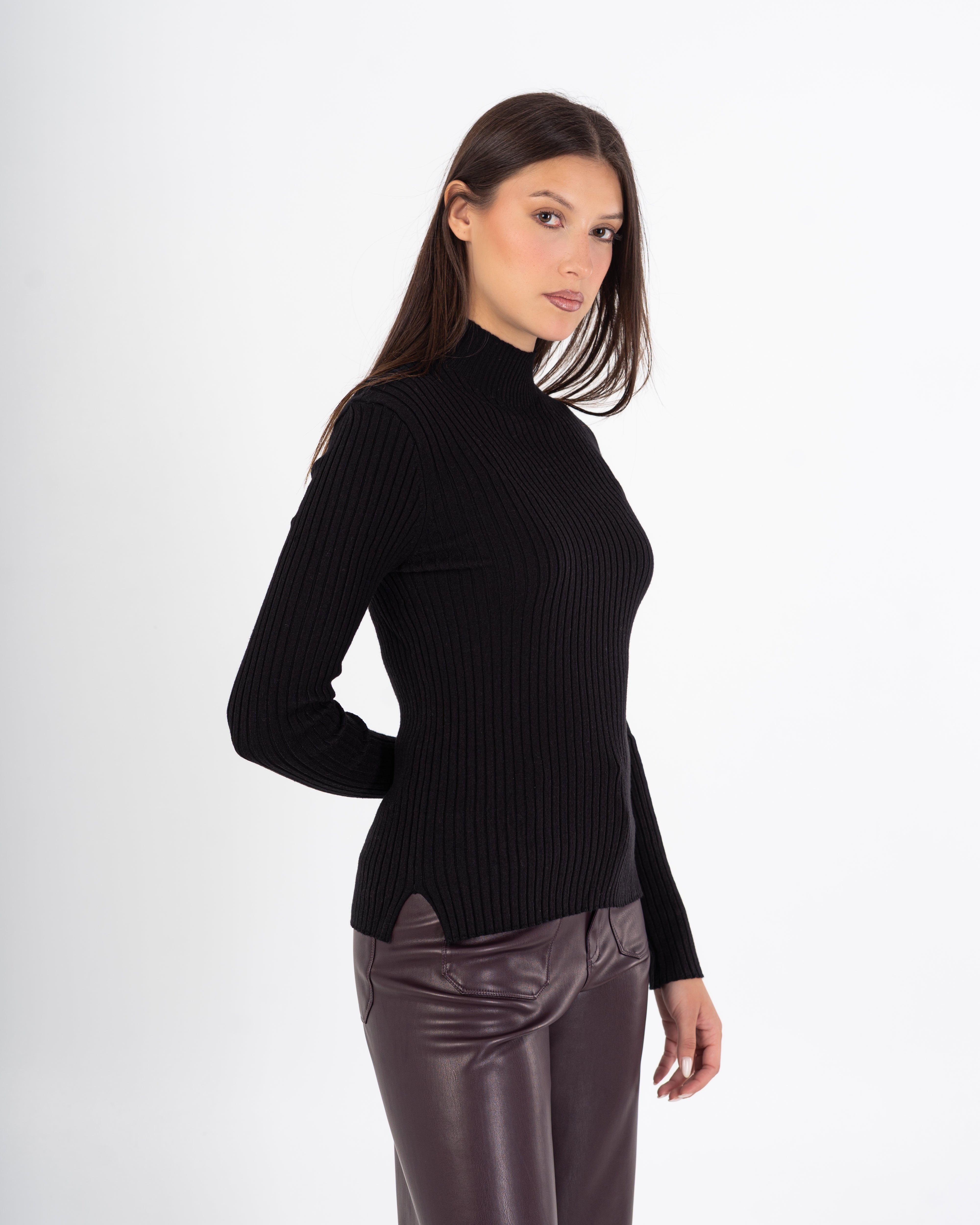 Basic Top – Striped (Half Neck)