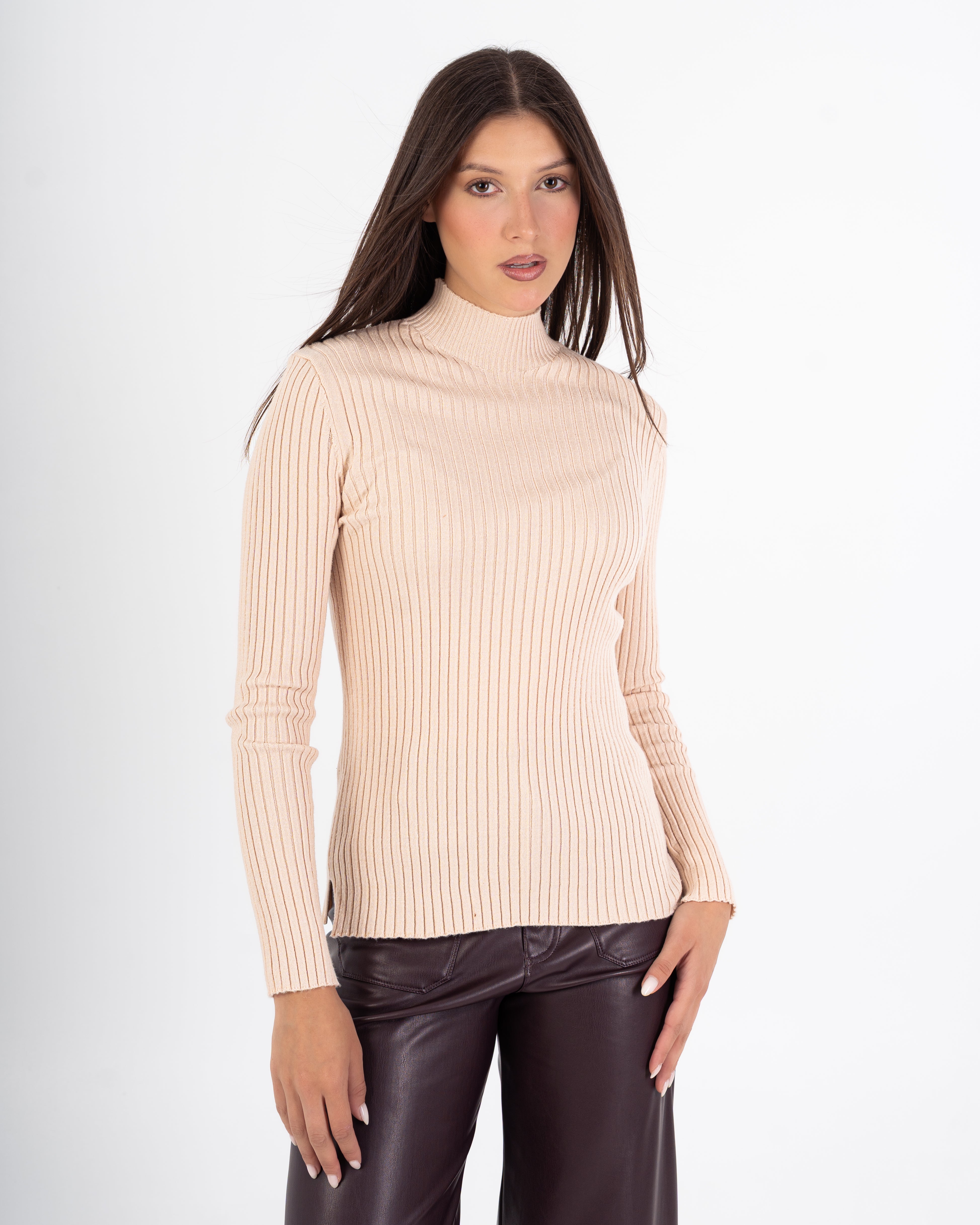 Basic Top – Striped (Half Neck)
