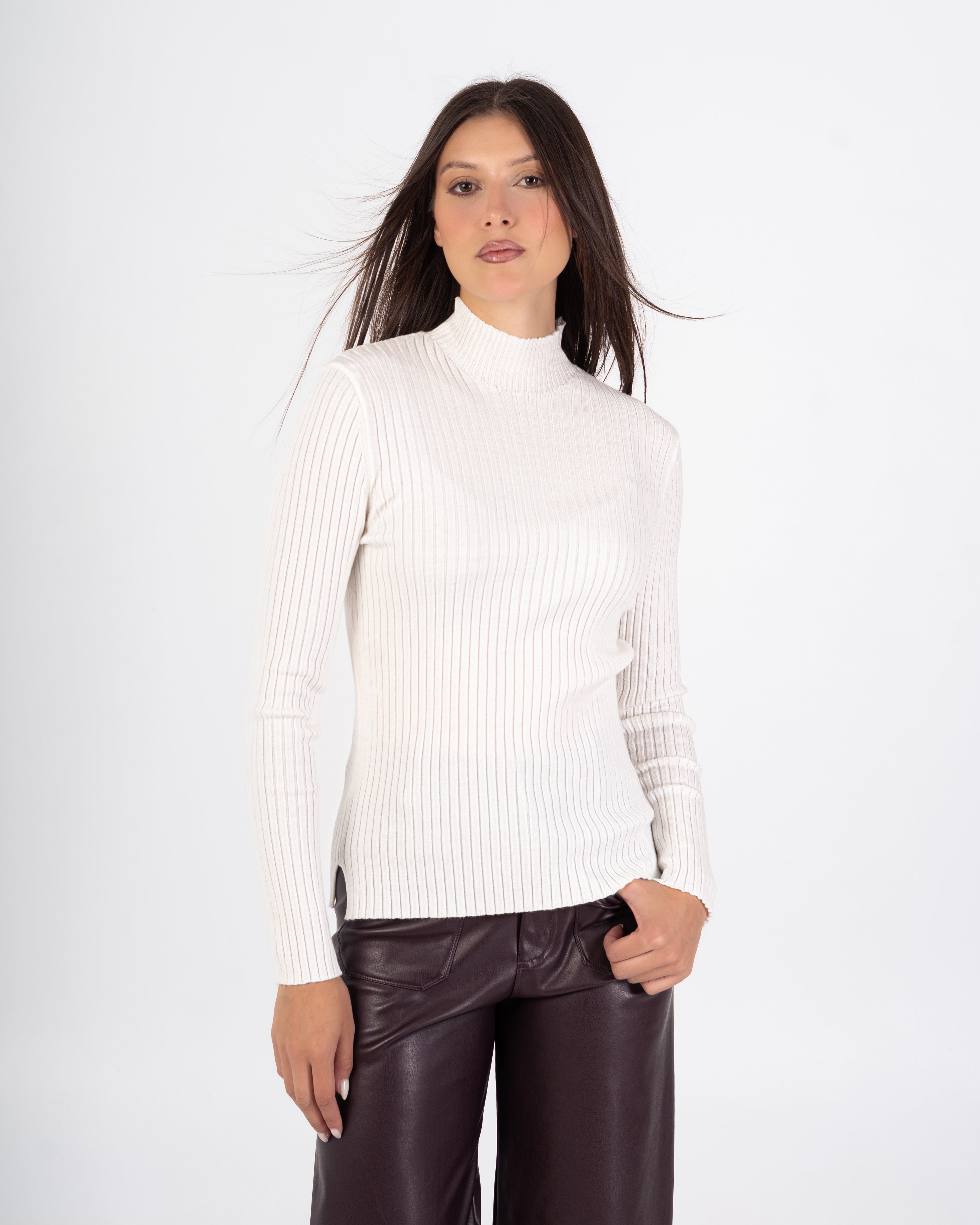 Basic Top – Striped (Half Neck)