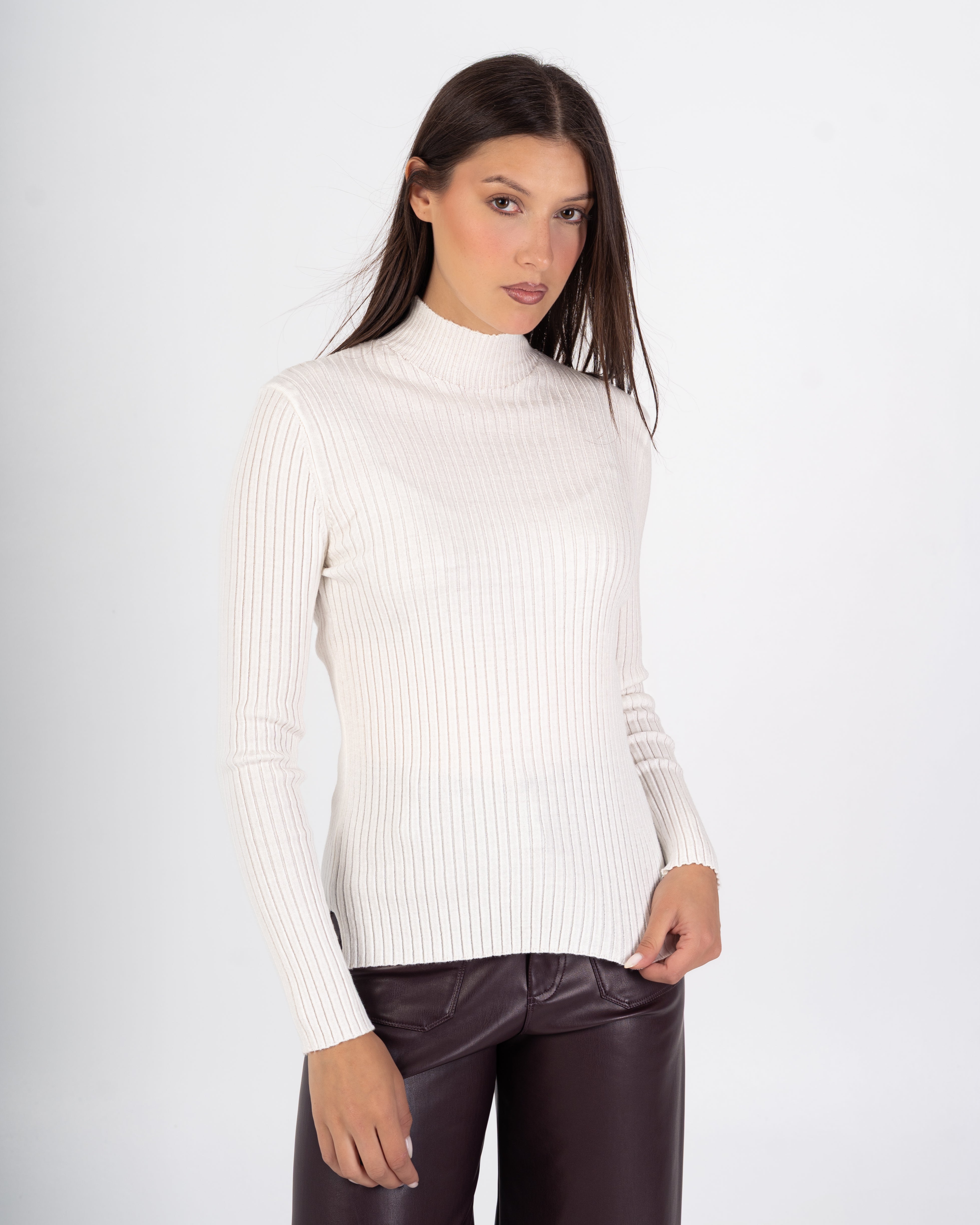 Basic Top – Striped (Half Neck)