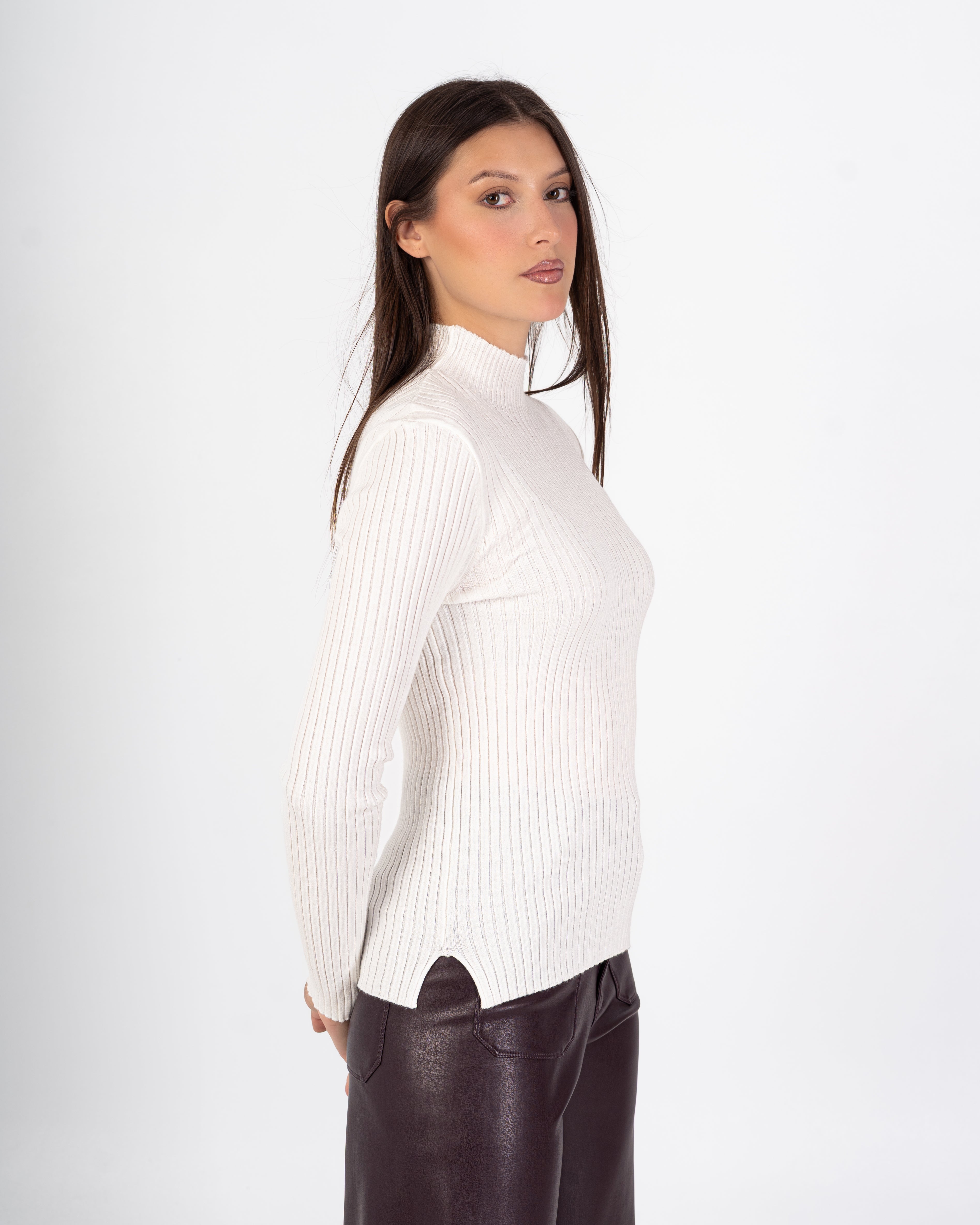 Basic Top – Striped (Half Neck)
