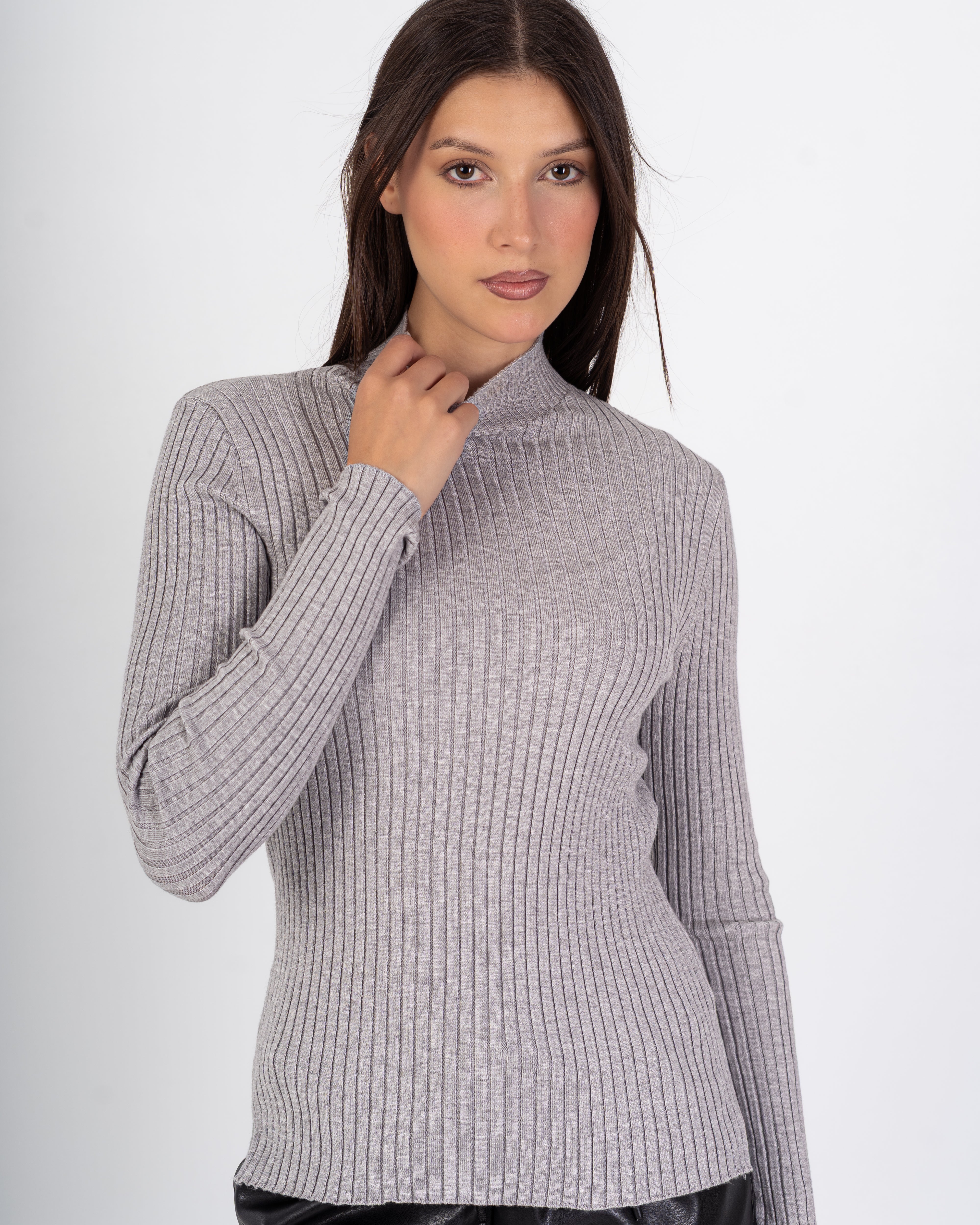 Basic Top – Striped (Half Neck)