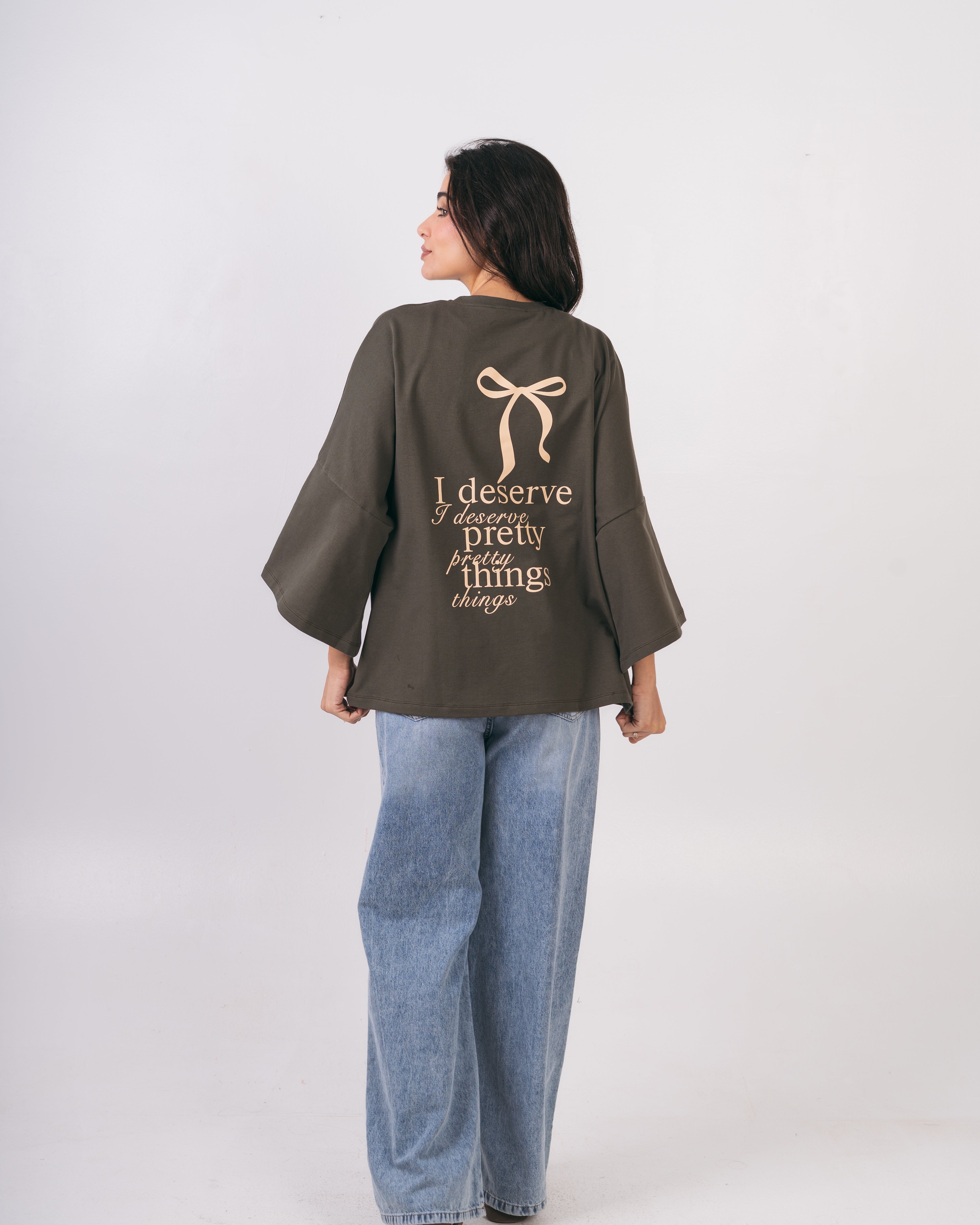 Bow Back Print T-Shirt