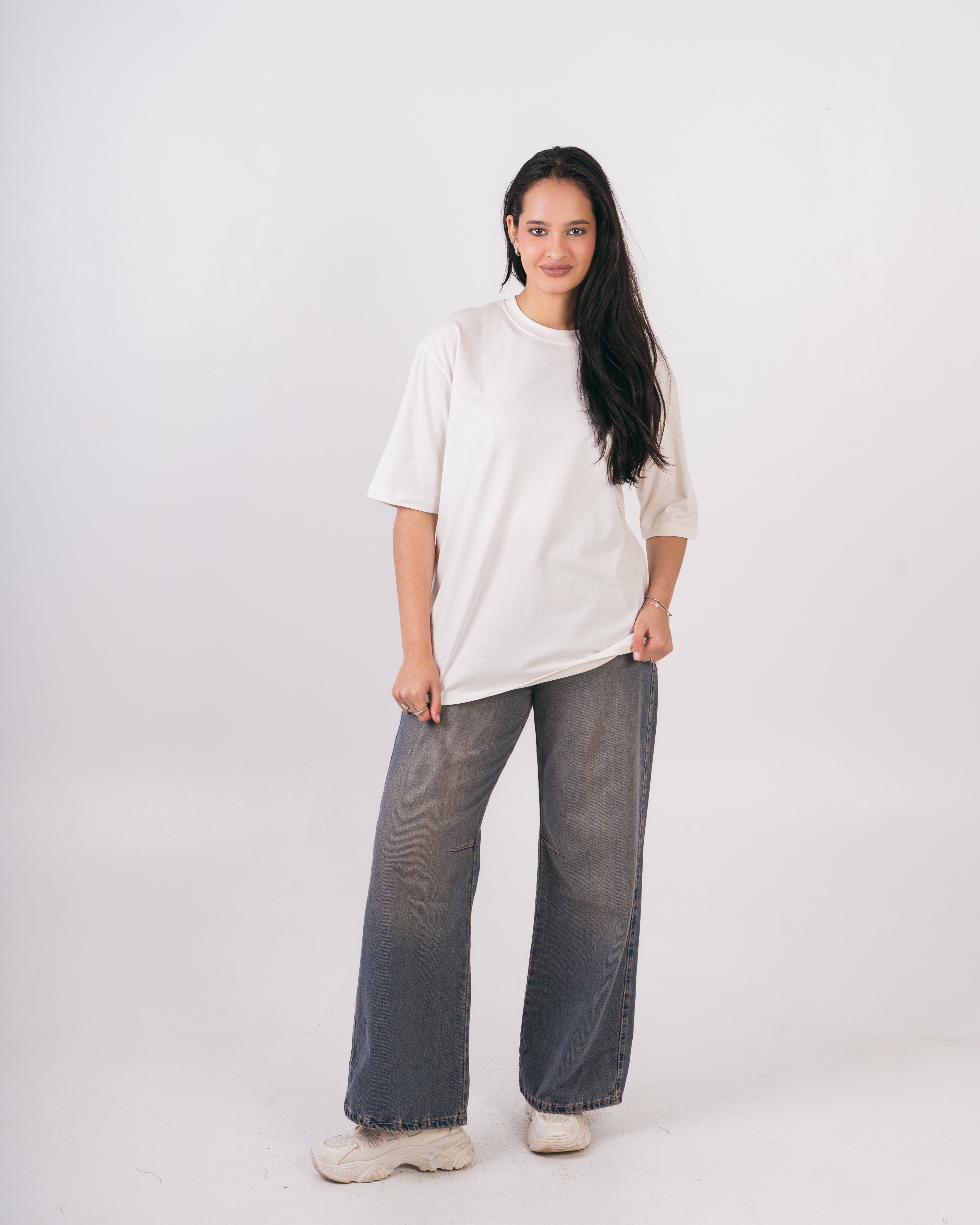 Oversized Back Text T-Shirt With Dove Print