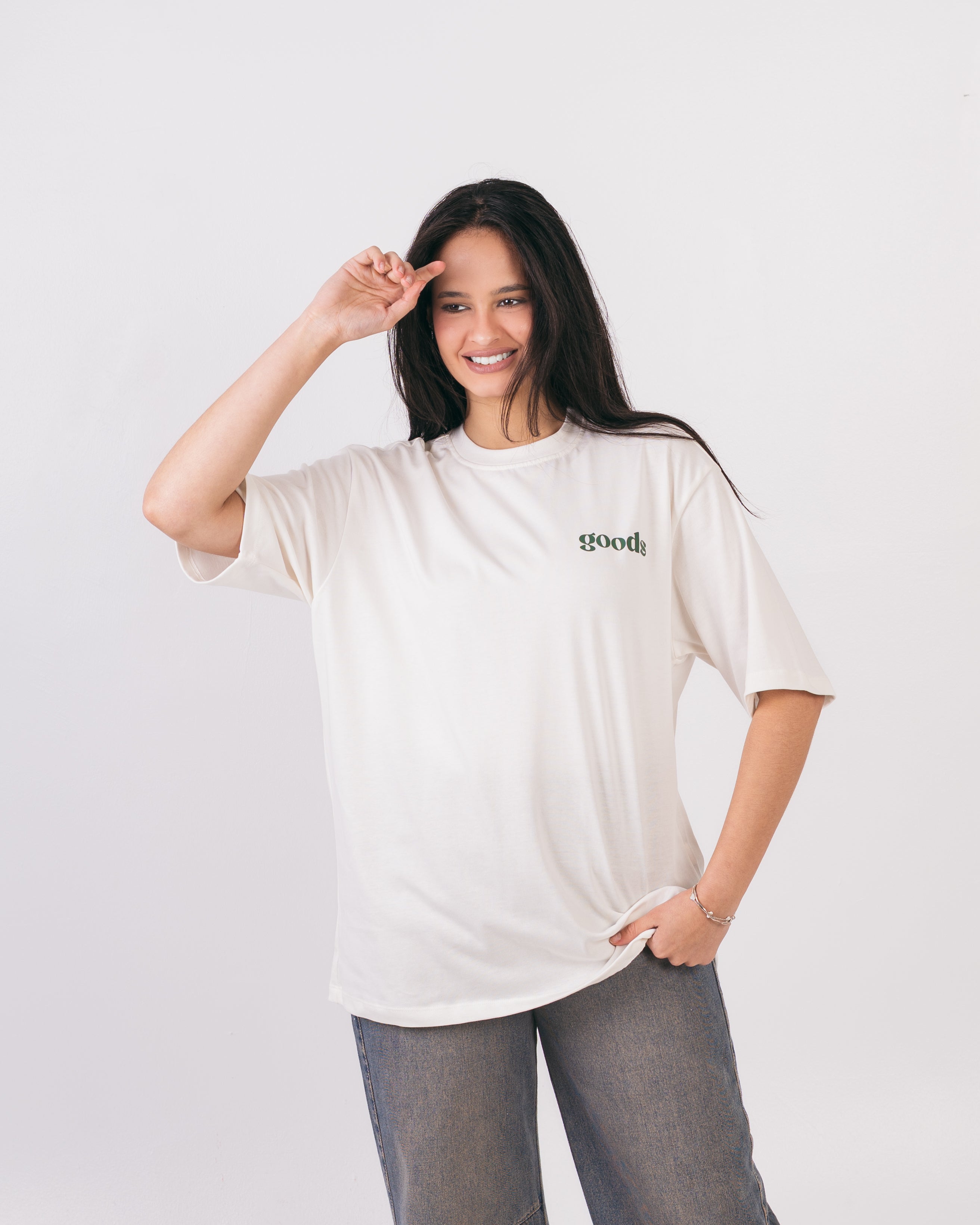 Oversized Back Text T-Shirt With Dove Print