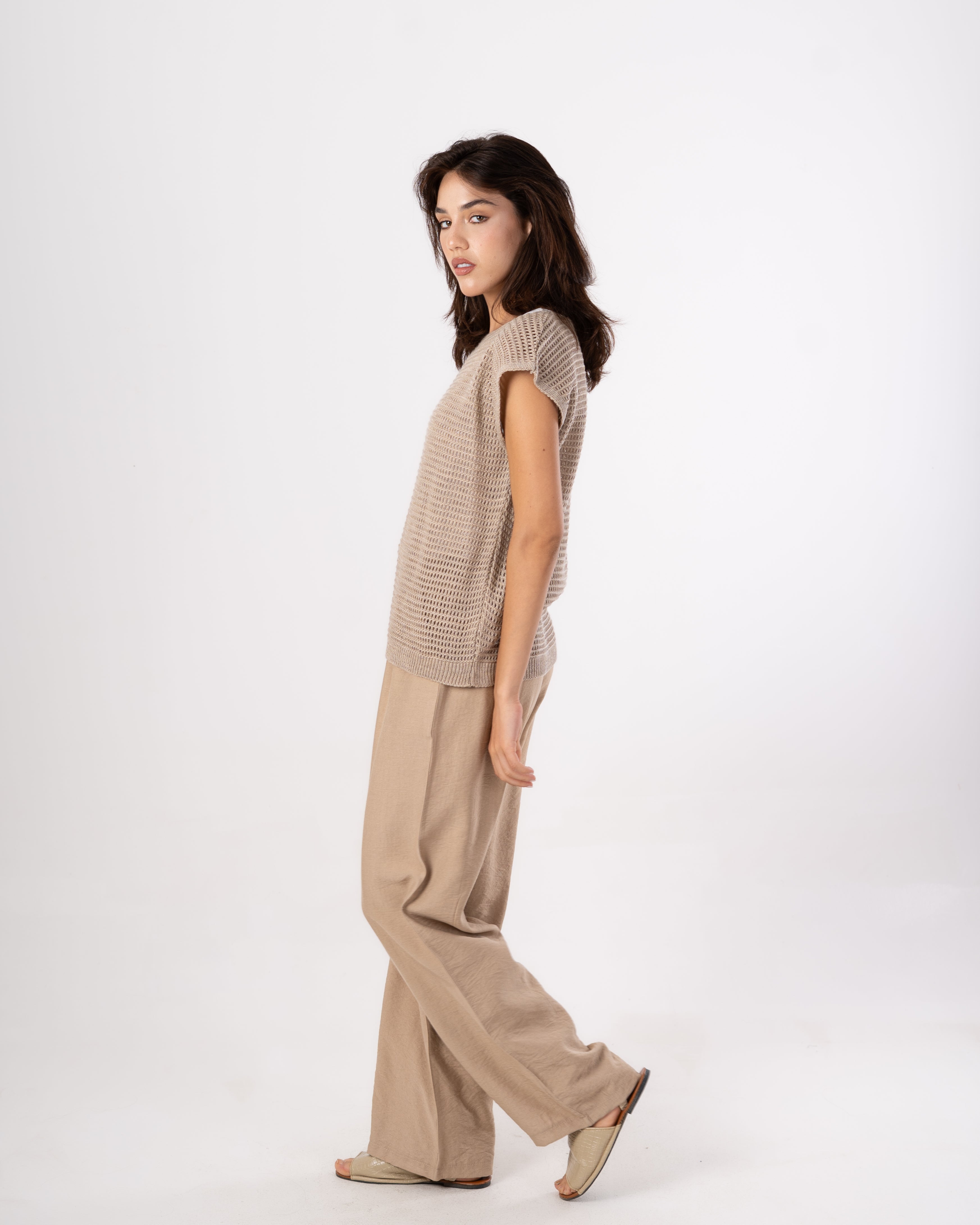 Sleeveless Knitwear Bodysuit – Square Cut-Outs