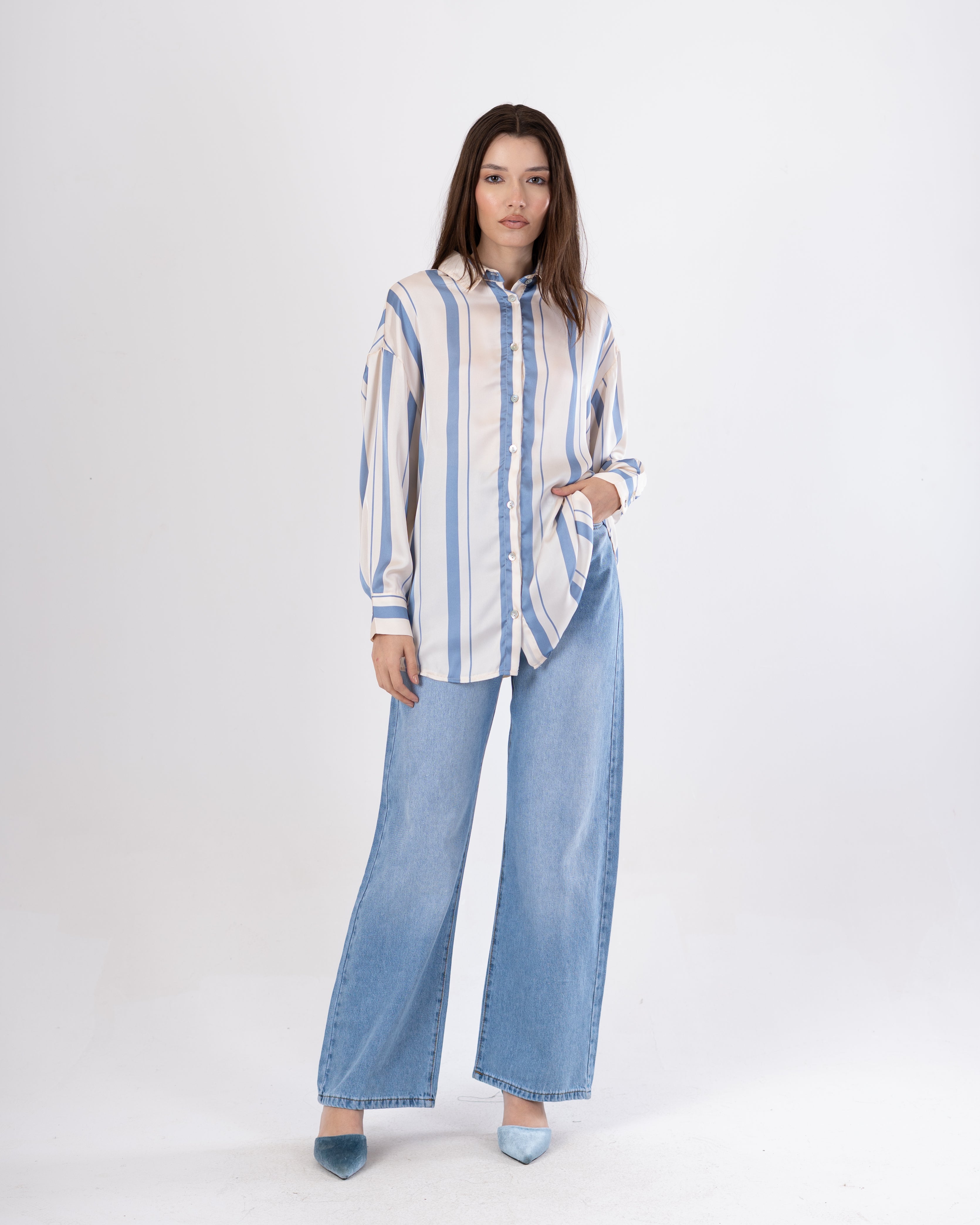 Satin Shirt – Bold Stripes
