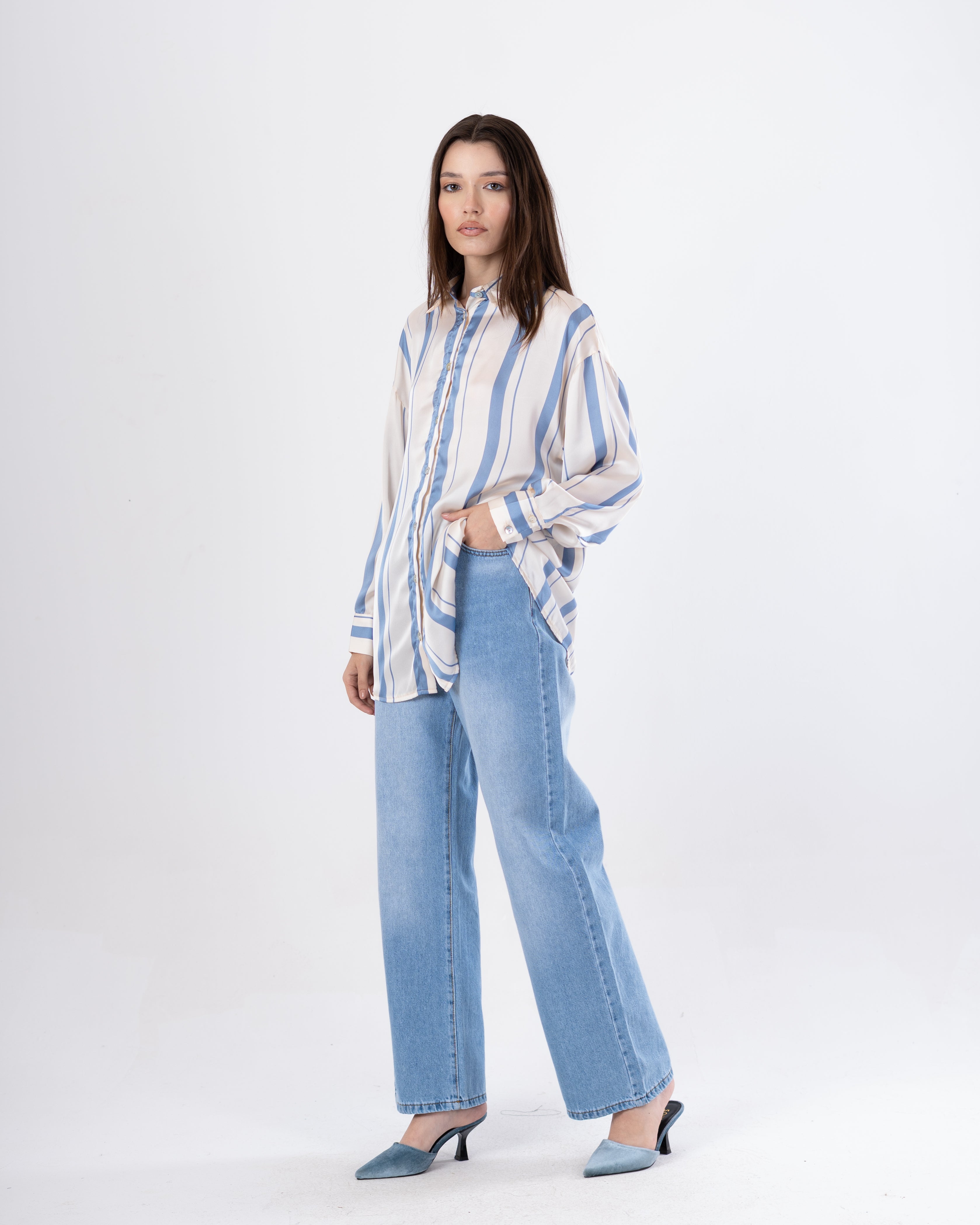 Satin Shirt – Bold Stripes