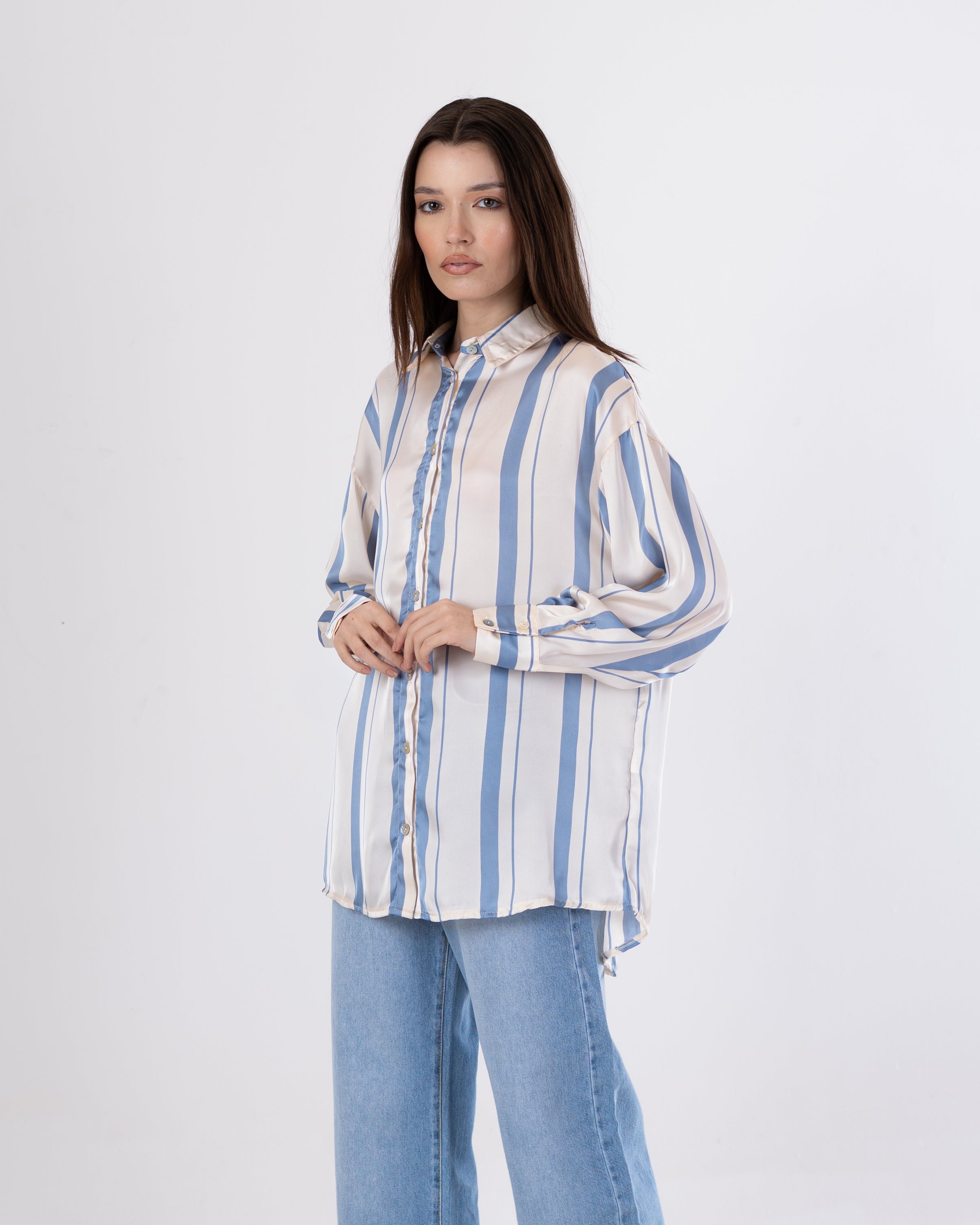 Satin Shirt – Bold Stripes