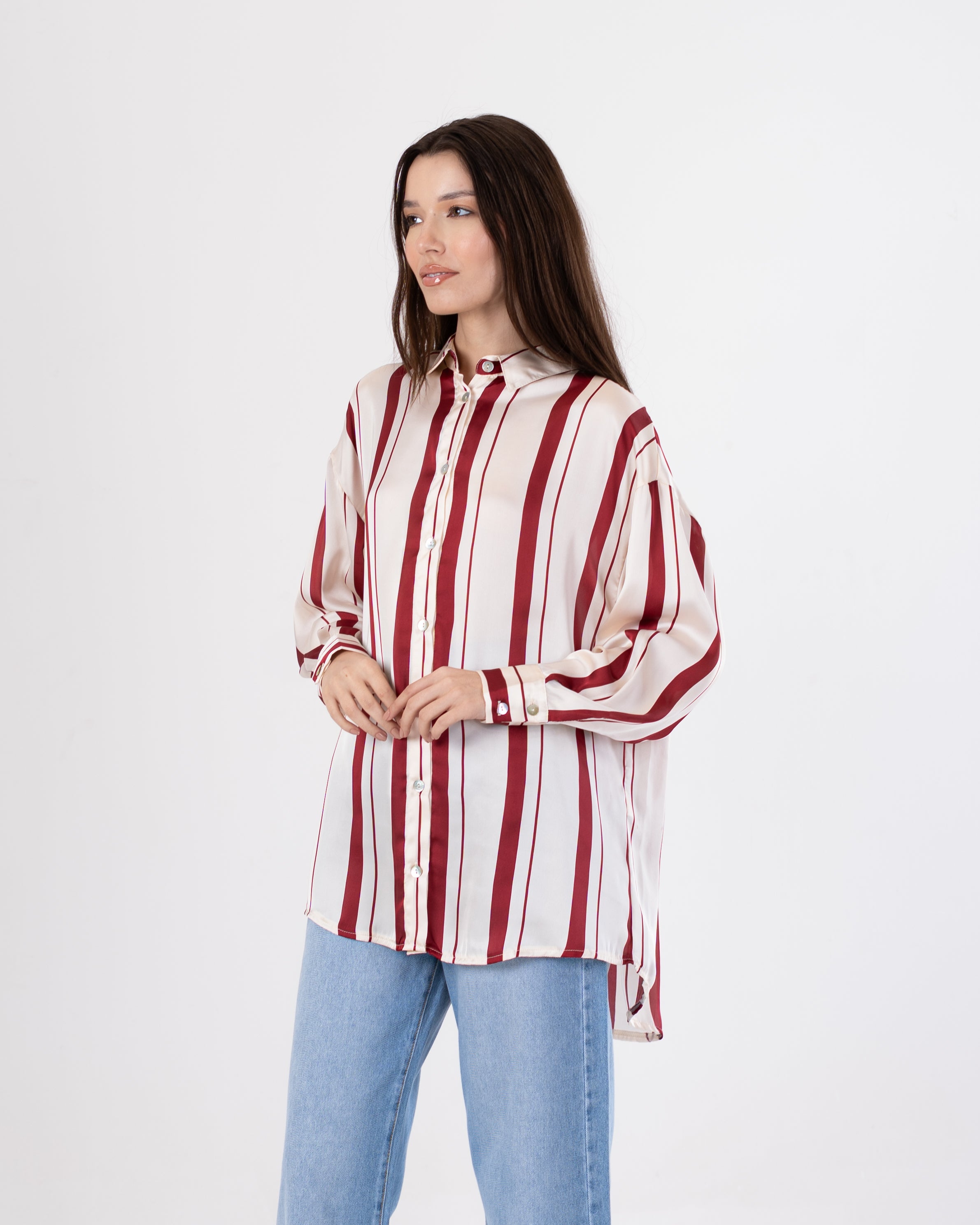 Satin Shirt – Bold Stripes