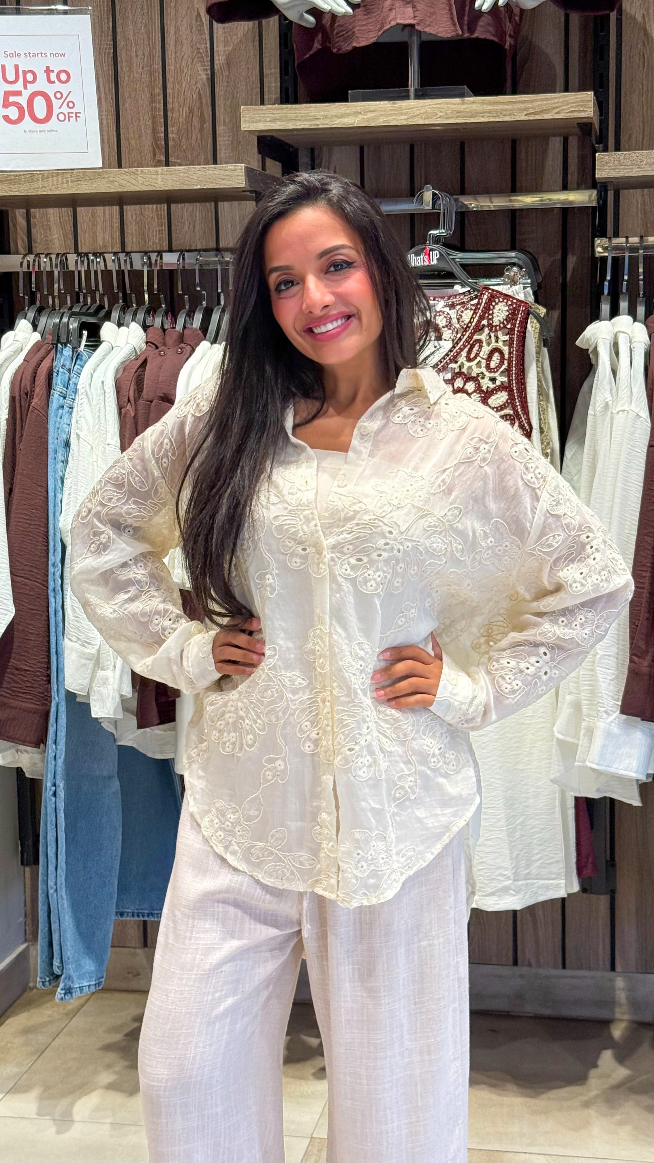 Floral Embroidered Shirt