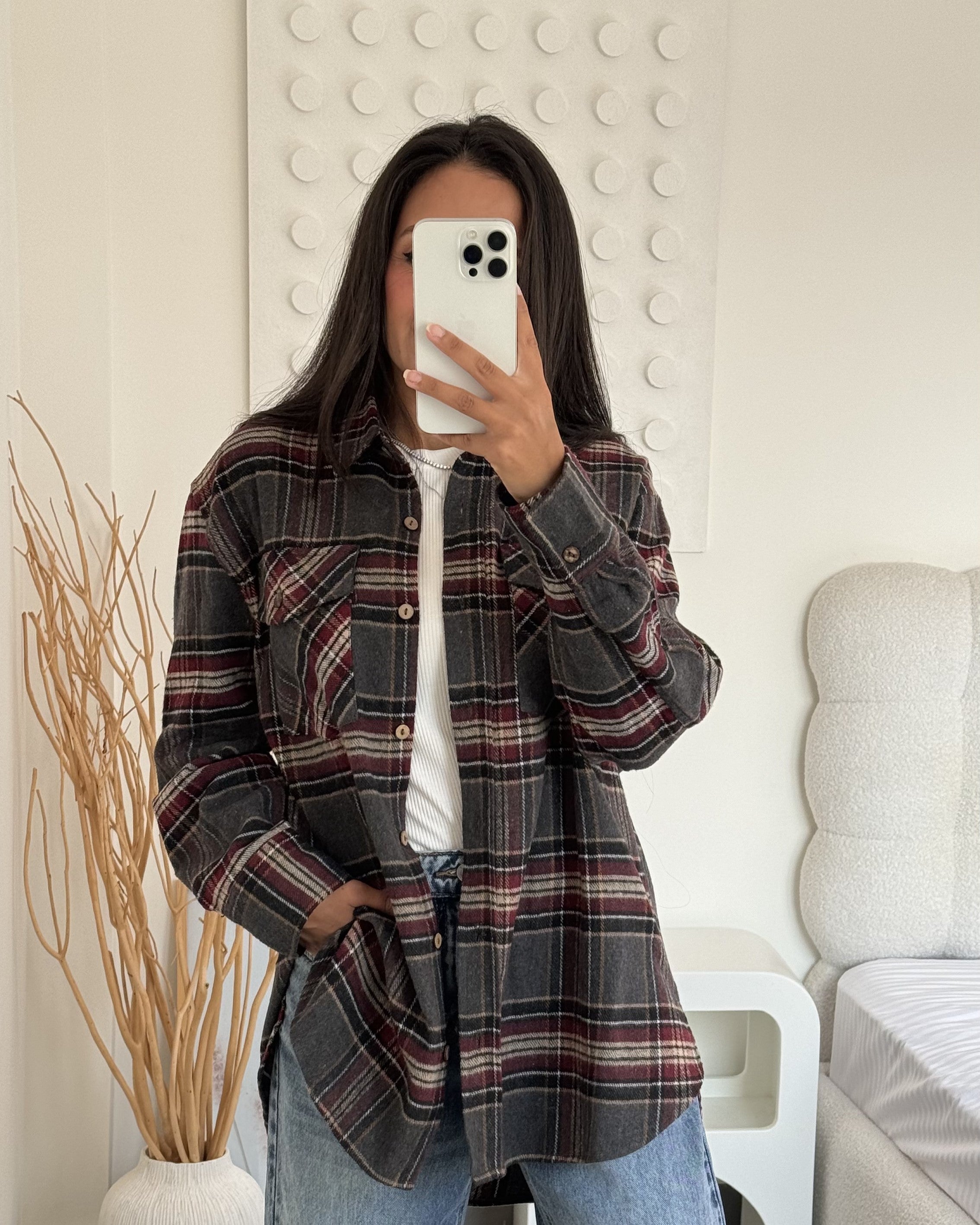 قميص منقوش – جيوب (مربعات منقوشة)