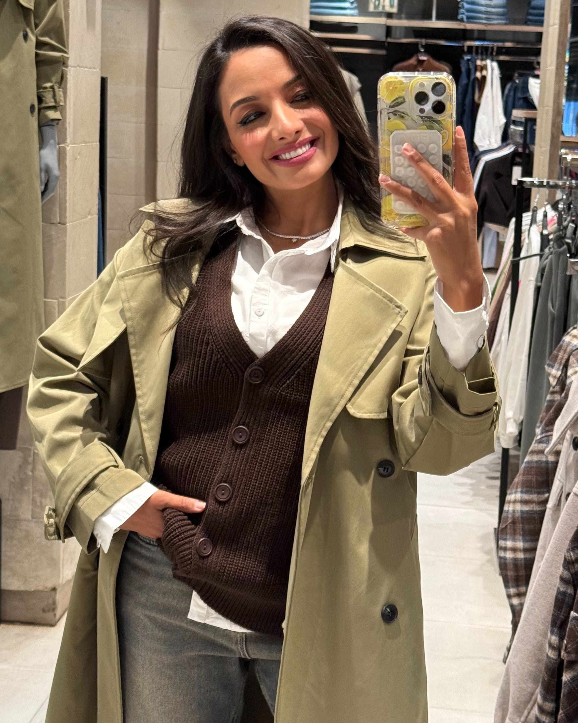 Long Trench Coat – Plain (With Belt And Buttons)