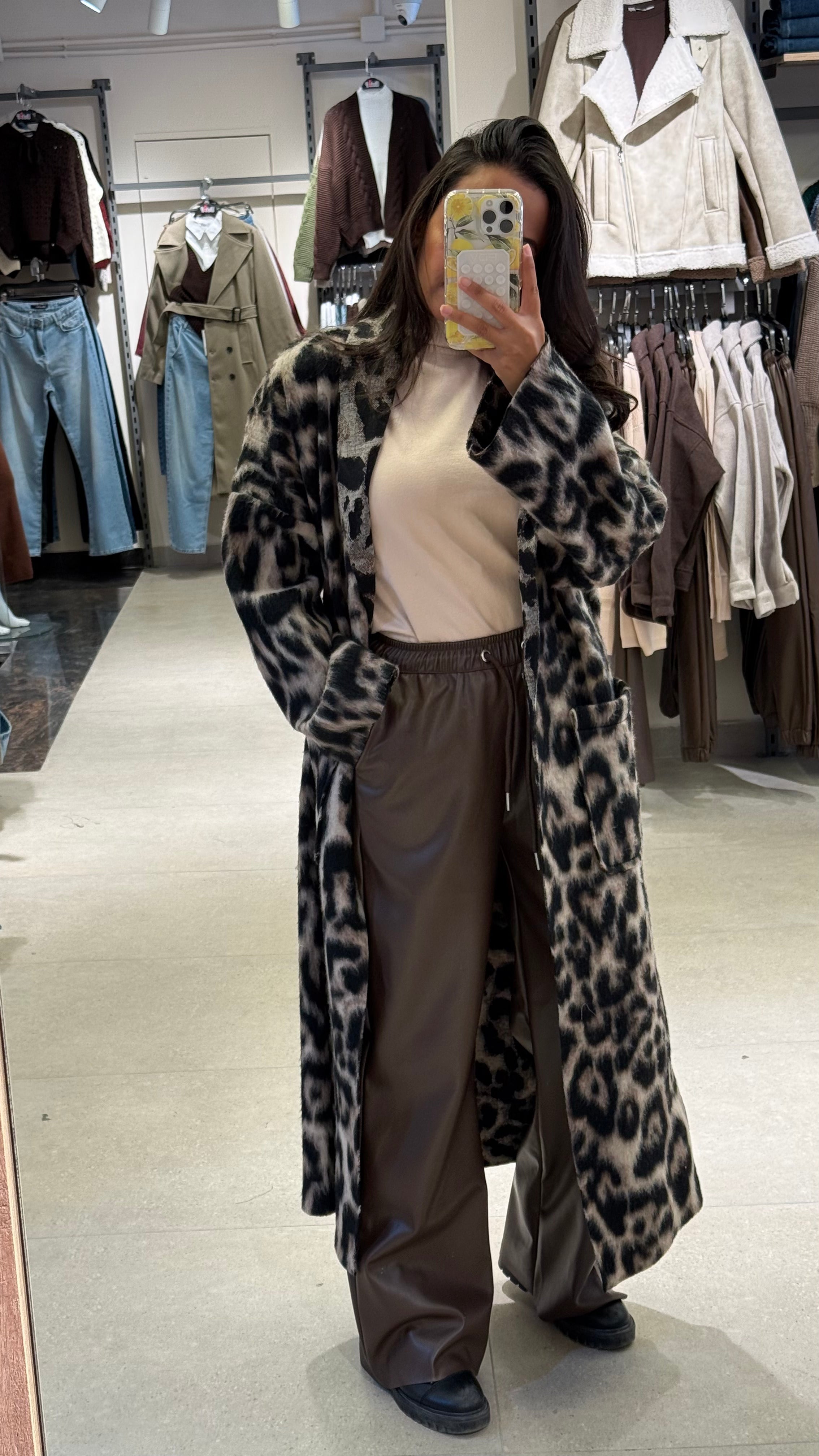 Trench Coat – Long (Leopard Print)