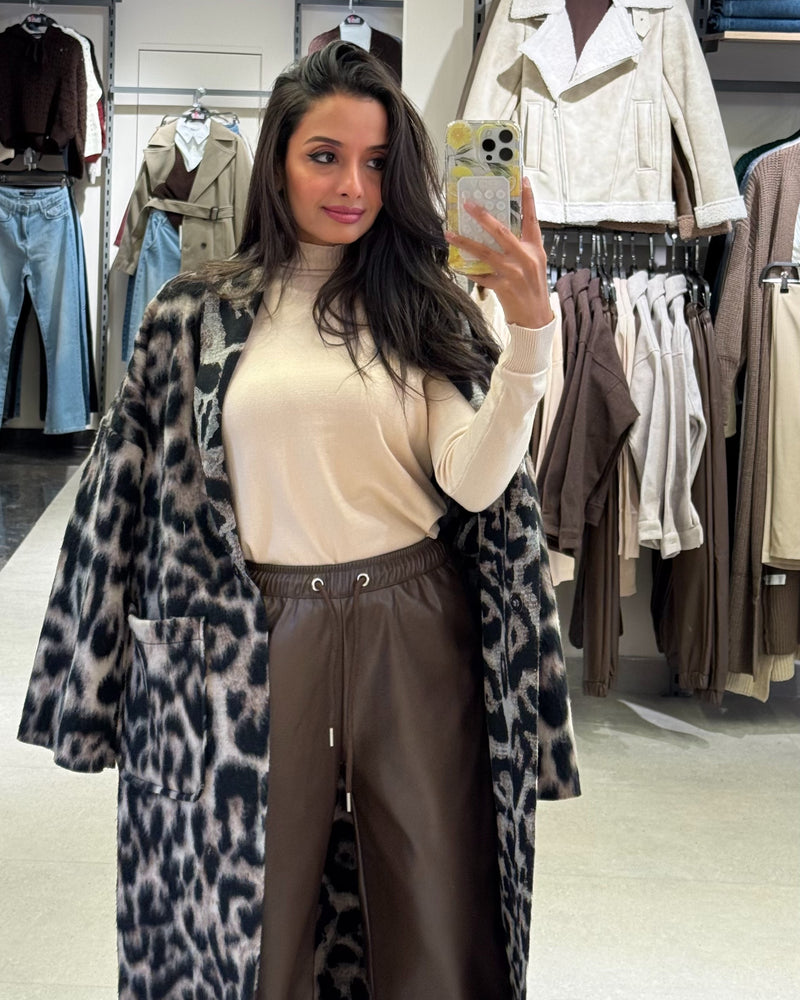 Trench Coat – Long (Leopard Print)