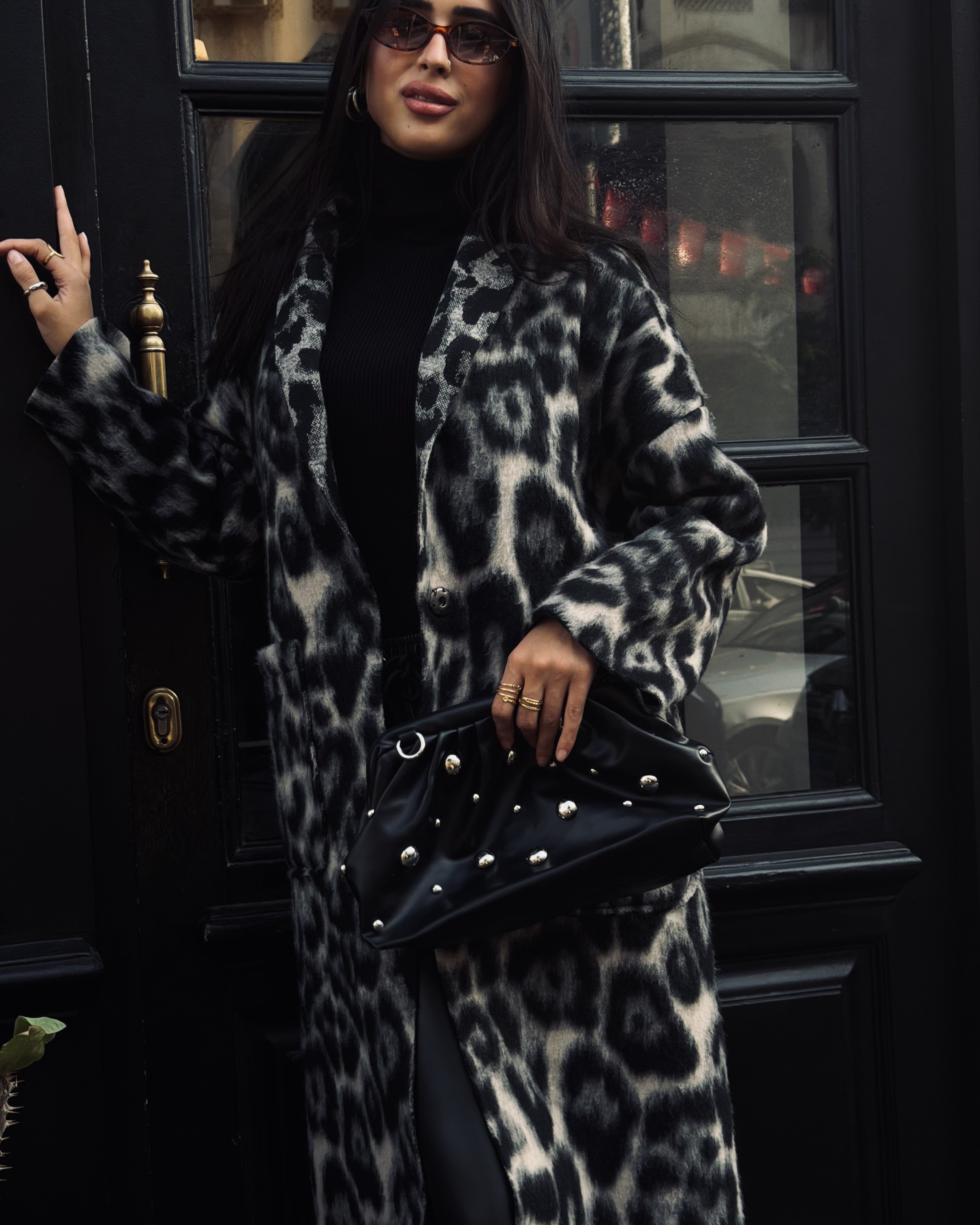 معطف ترنش – طويل (طبعة جلد النمر)