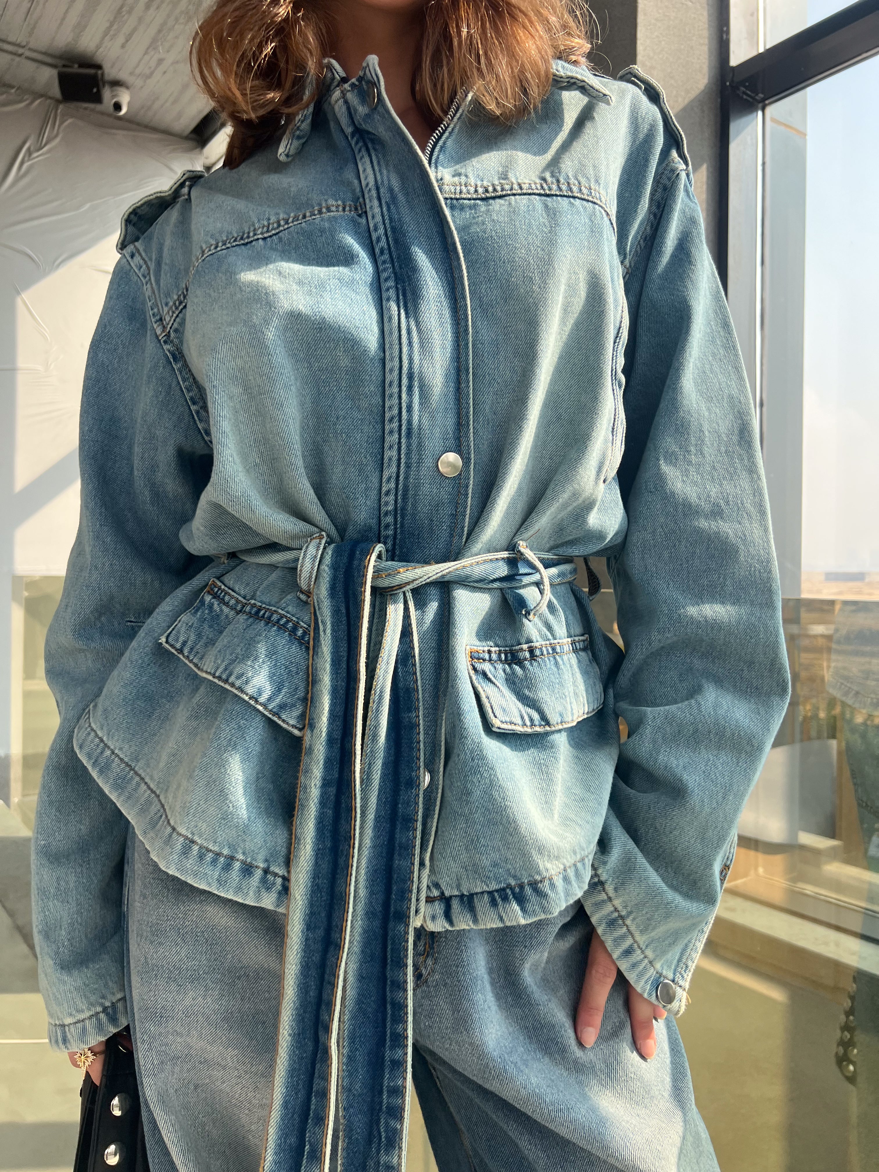 Denim Jacket – With Belt (Capsule Buttons)