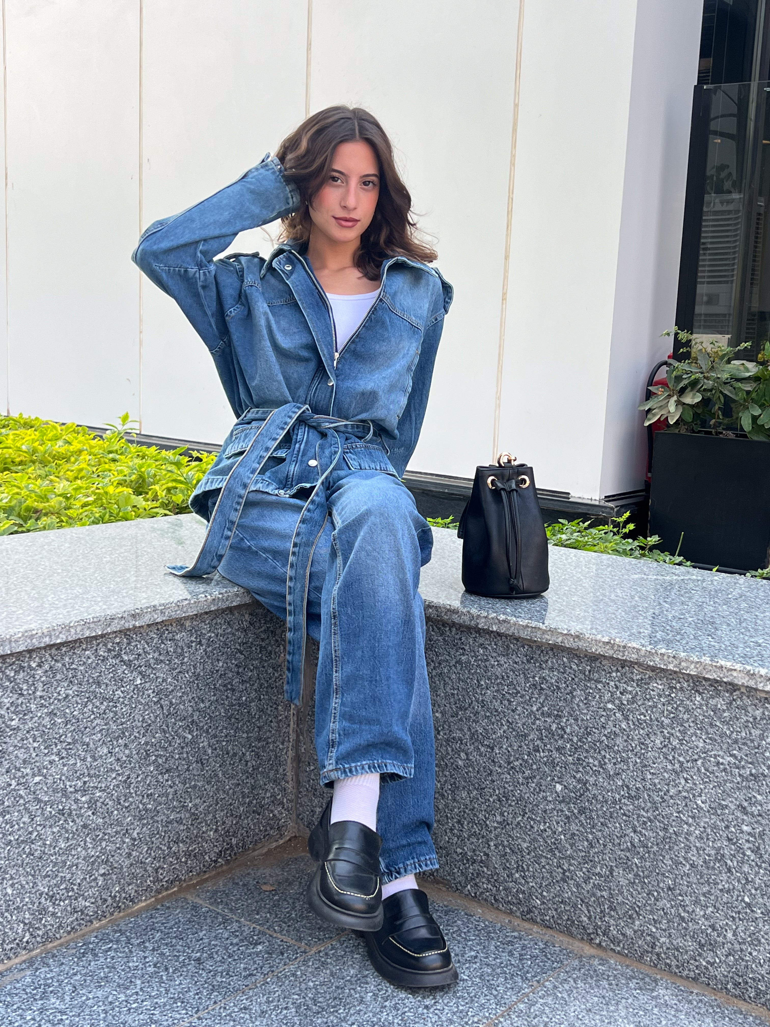 Denim Jacket – With Belt (Capsule Buttons)