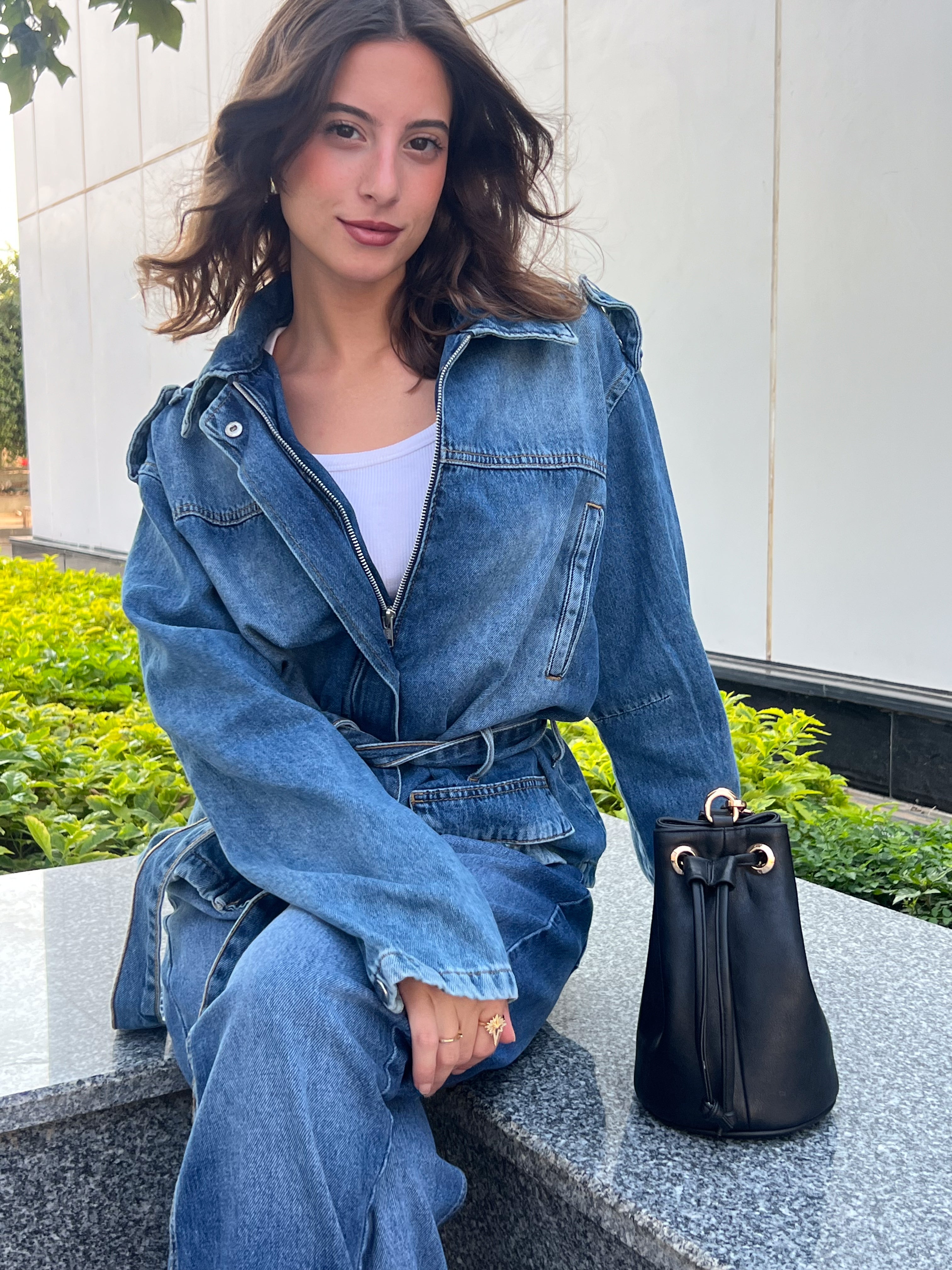 Denim Jacket – With Belt (Capsule Buttons)