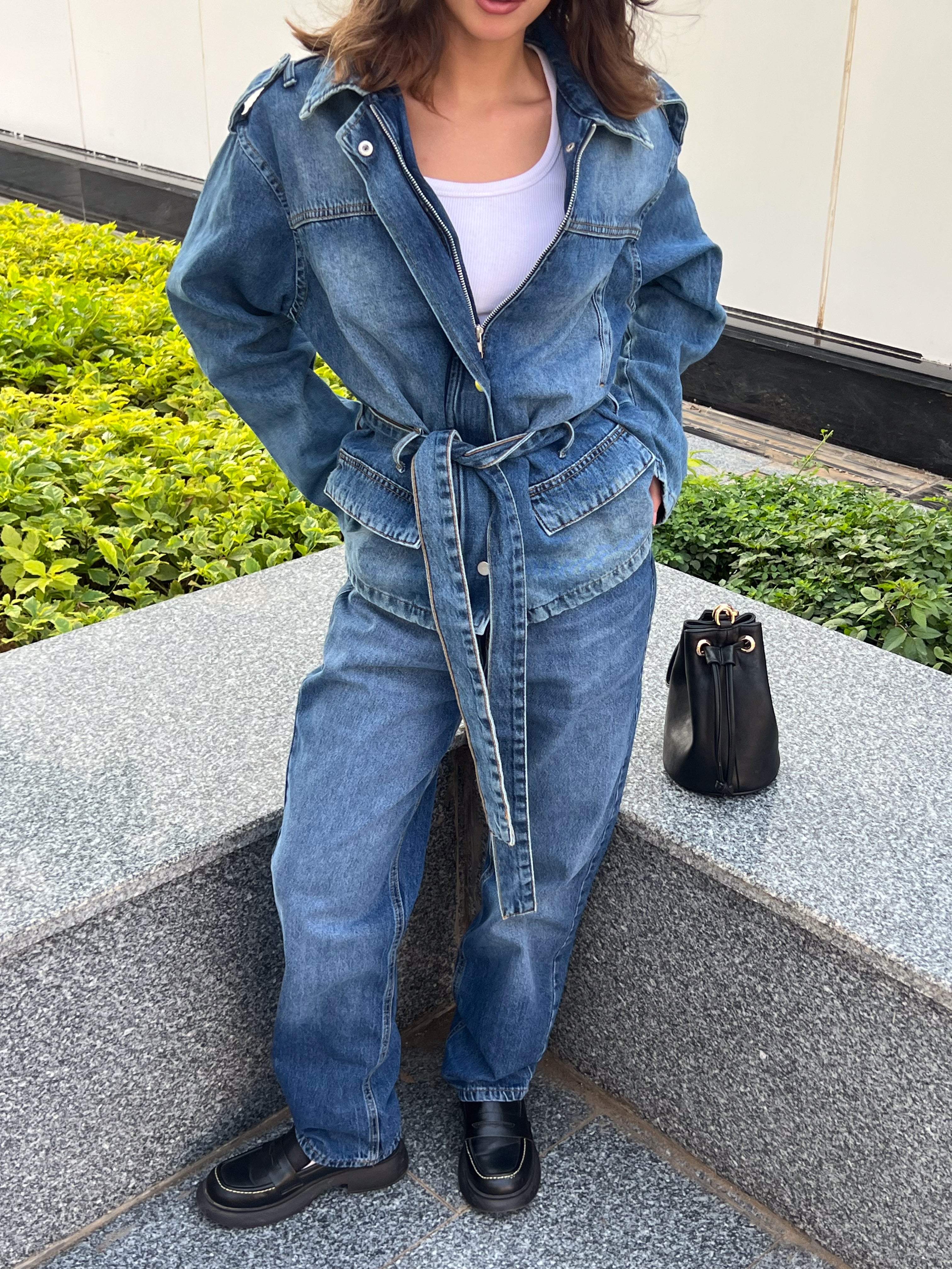 Denim Jacket – With Belt (Capsule Buttons)