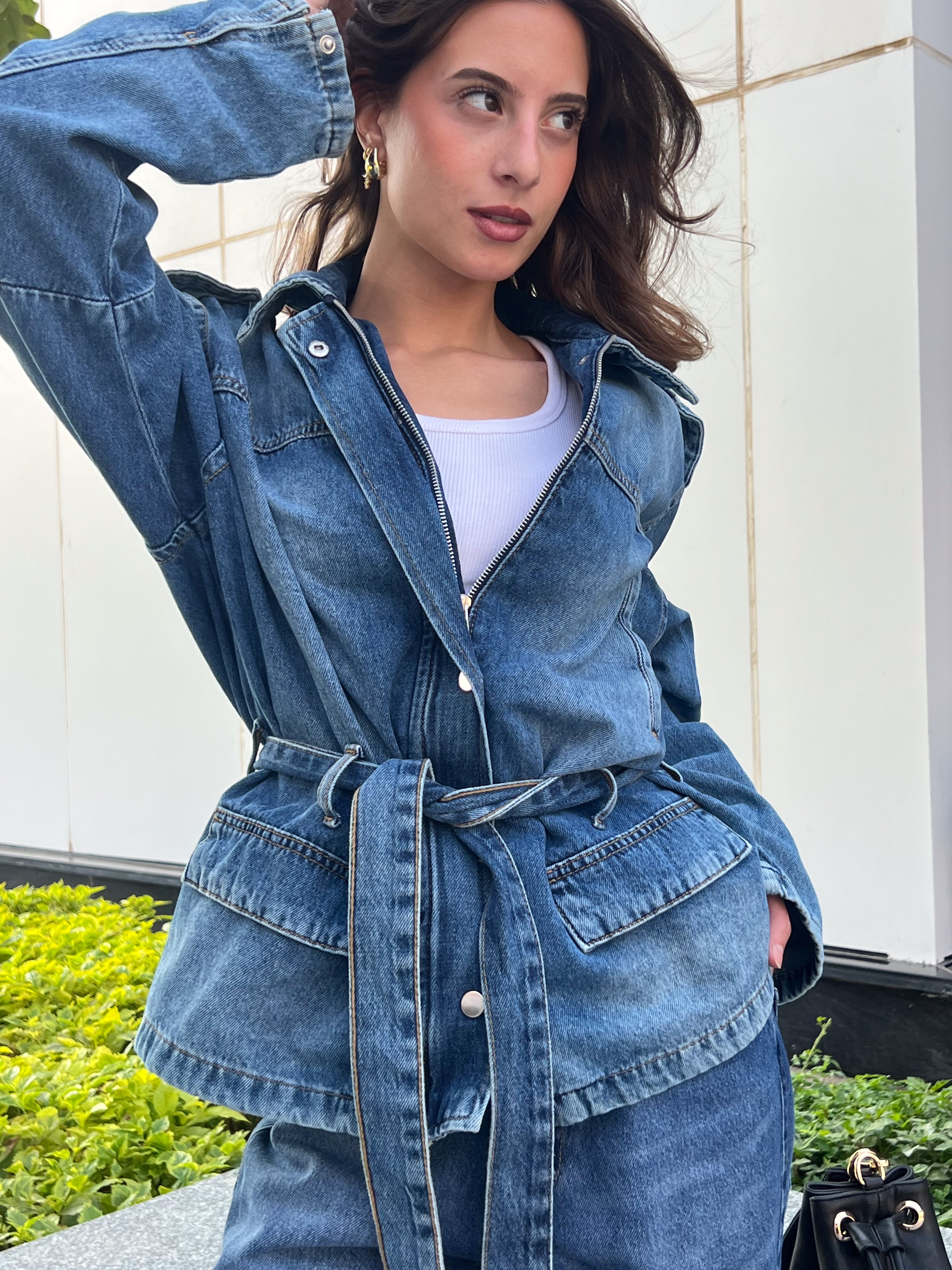 Denim Jacket – With Belt (Capsule Buttons)