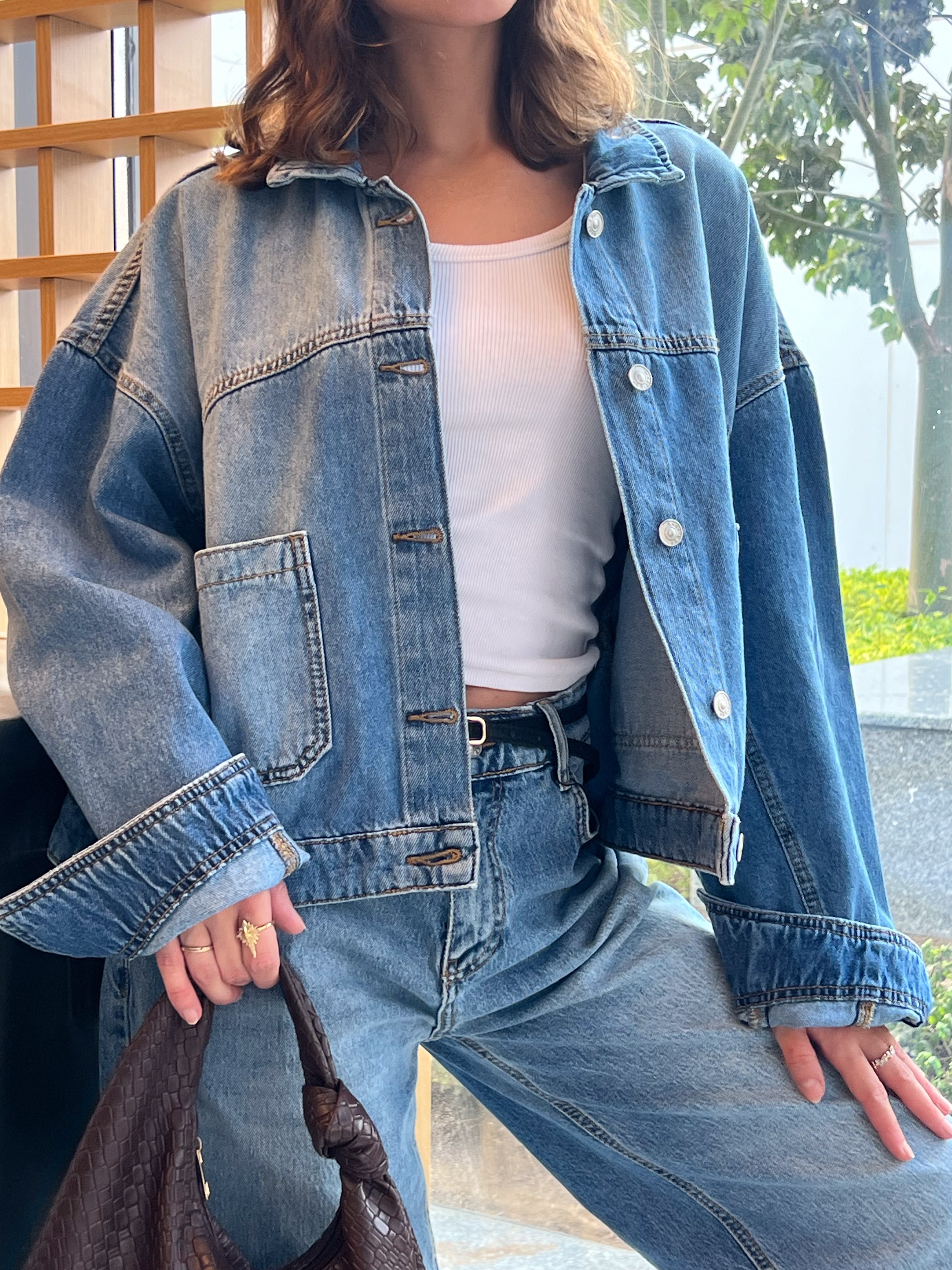 Short Denim Jacket – (2 Square Pockets)