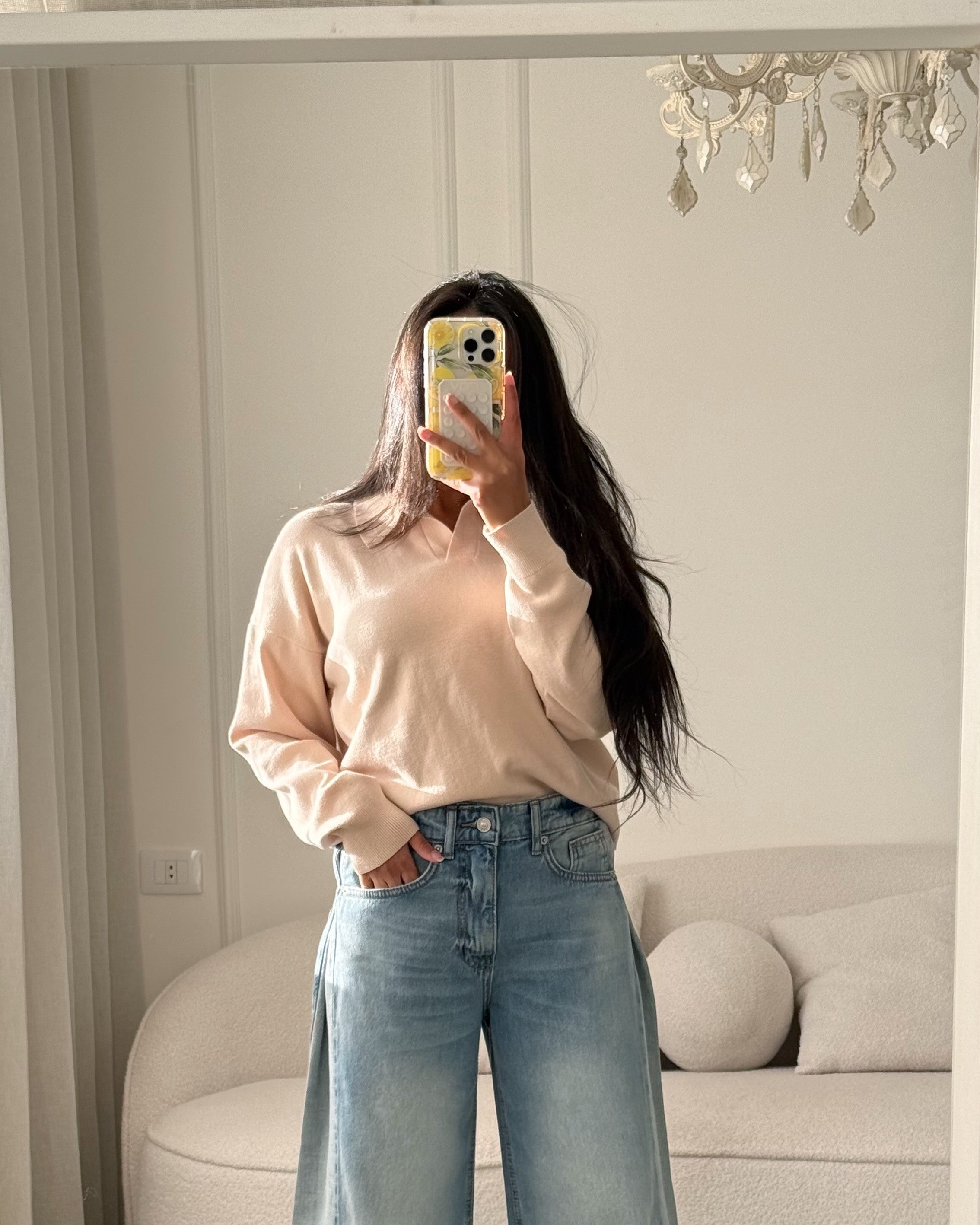 كنزة صوفية سادة – (ذات رقبة دائرية)