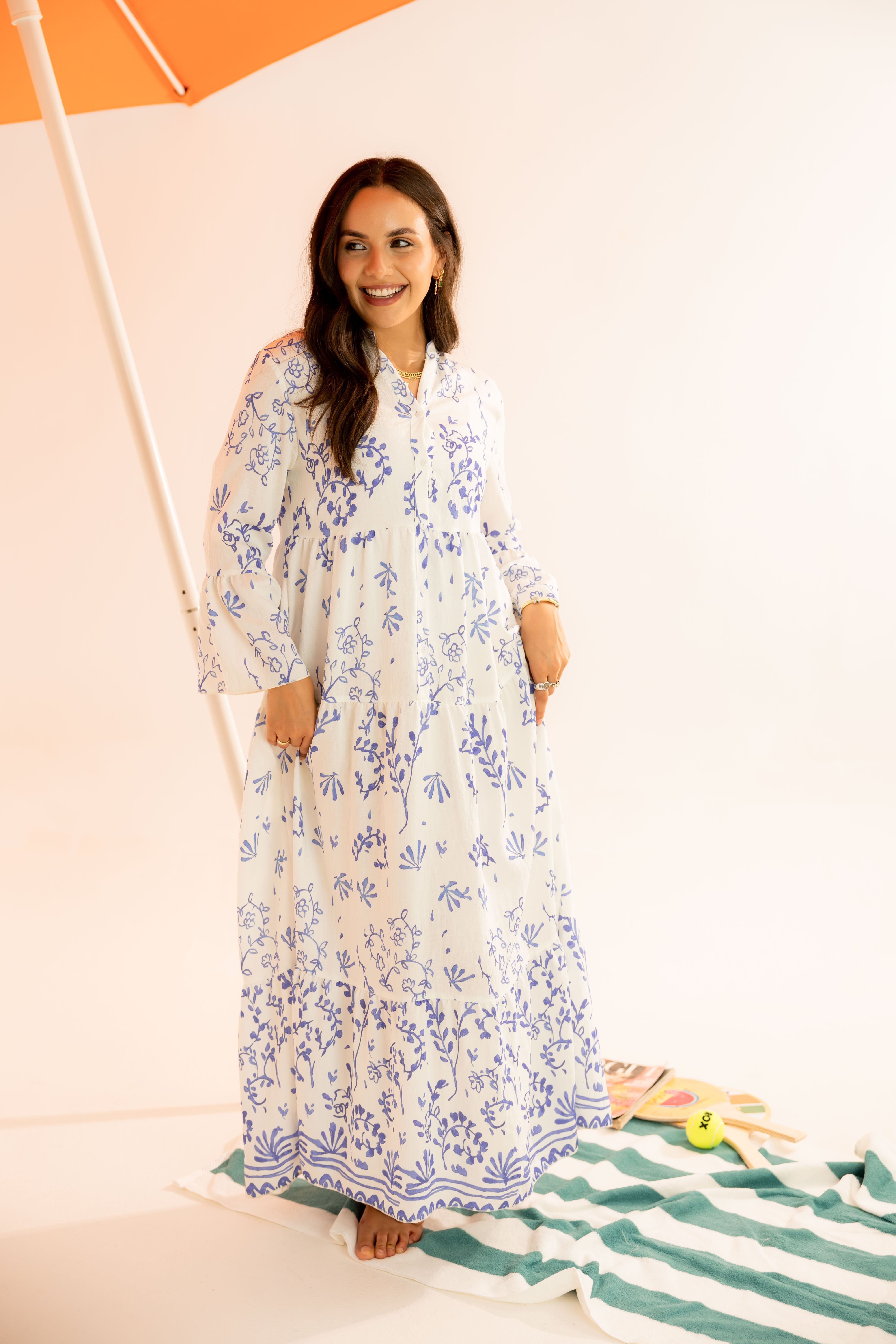 Embroidered Floral - Dress With All-Over Pattern