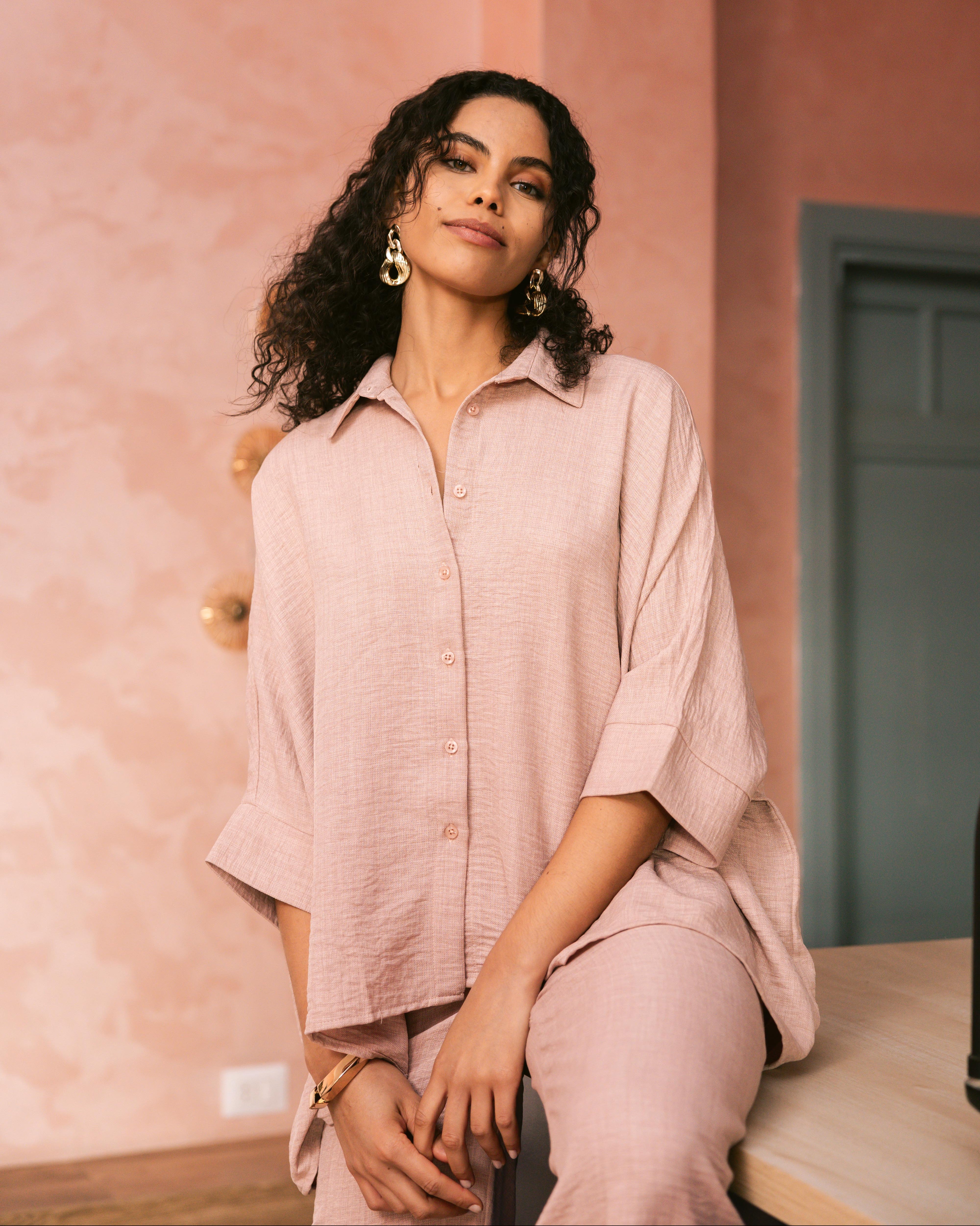 Colored Plain Linen Shirt