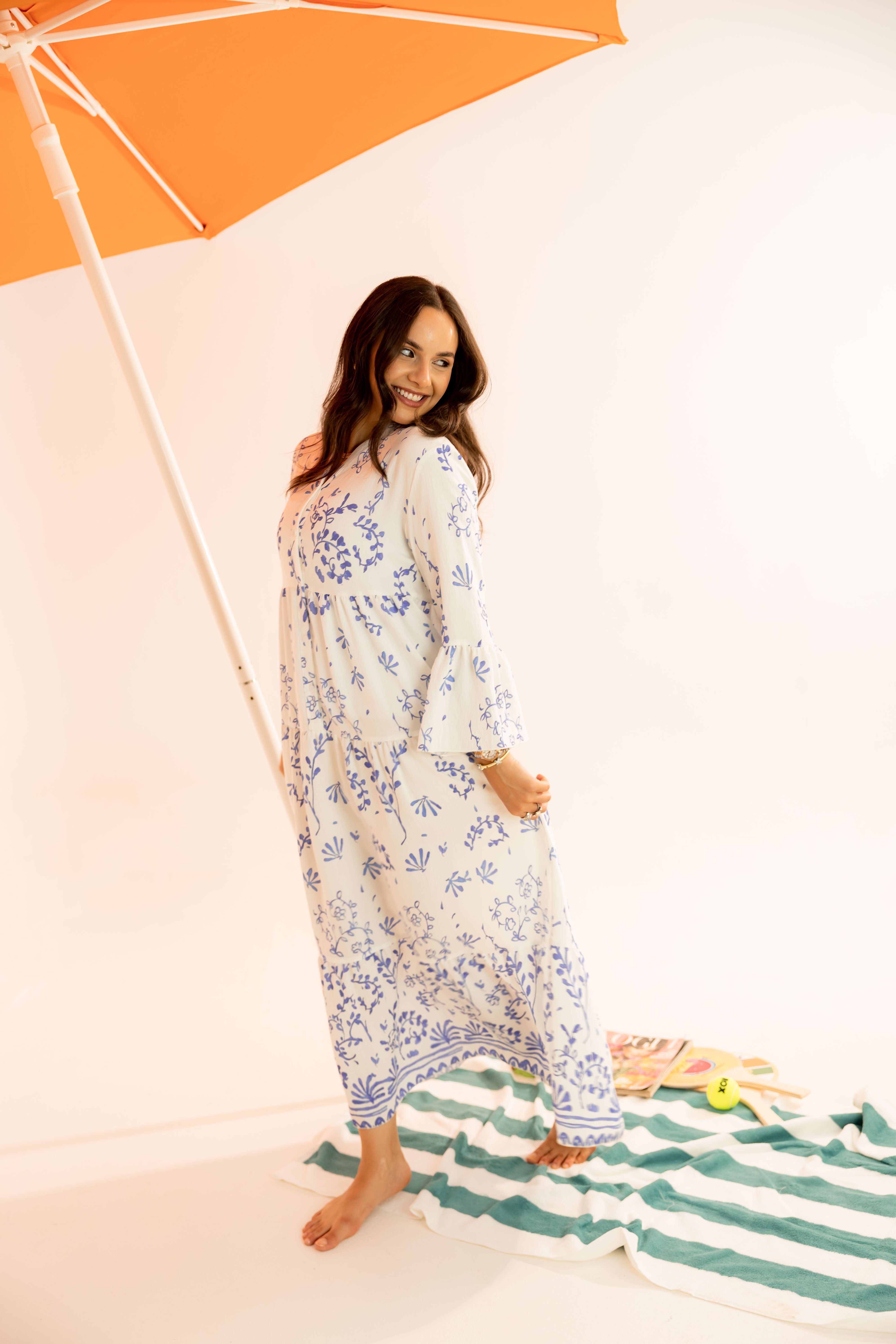 Embroidered Floral - Dress With All-Over Pattern