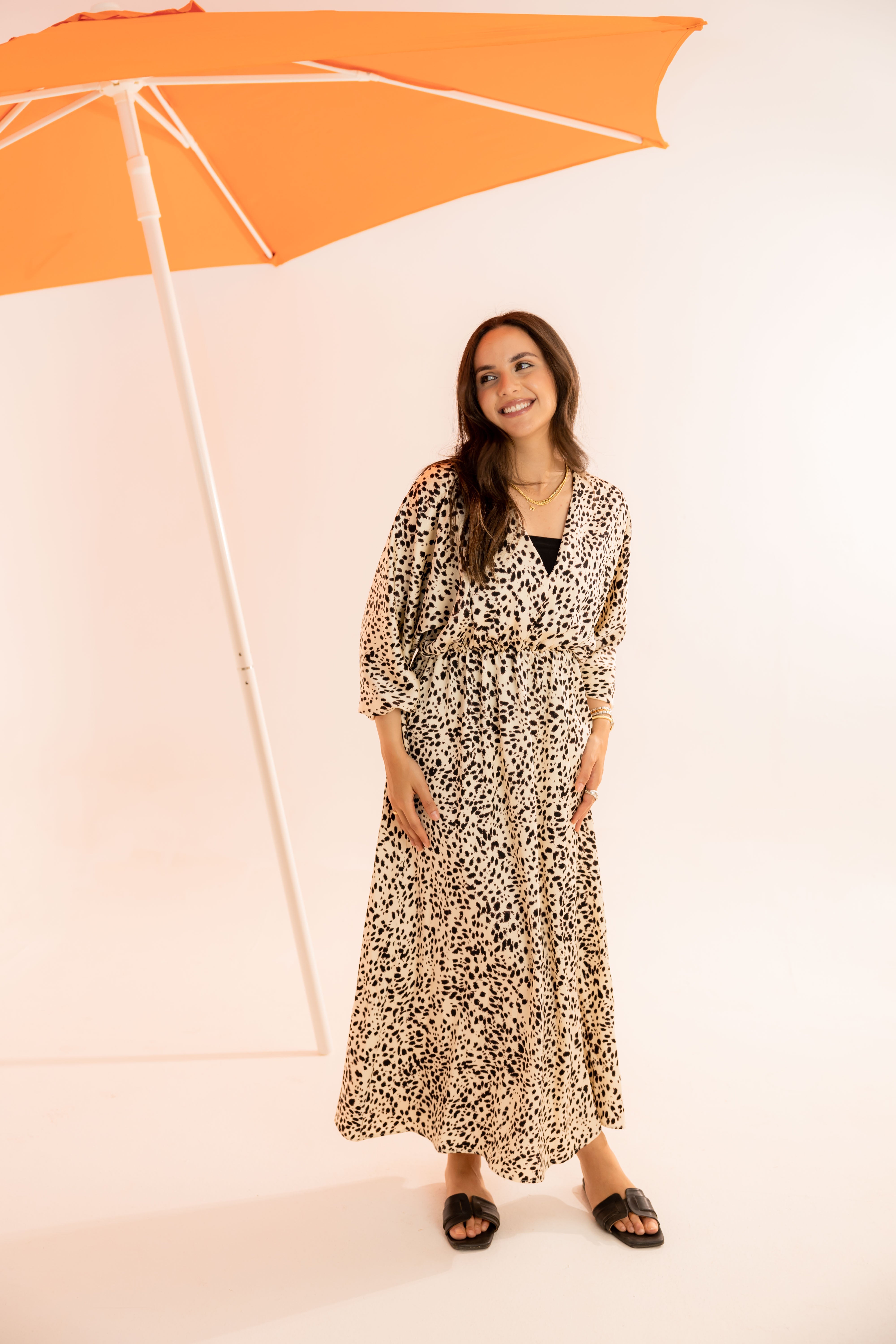 Long Dress – Tiger Print (With Short-Sleeves)