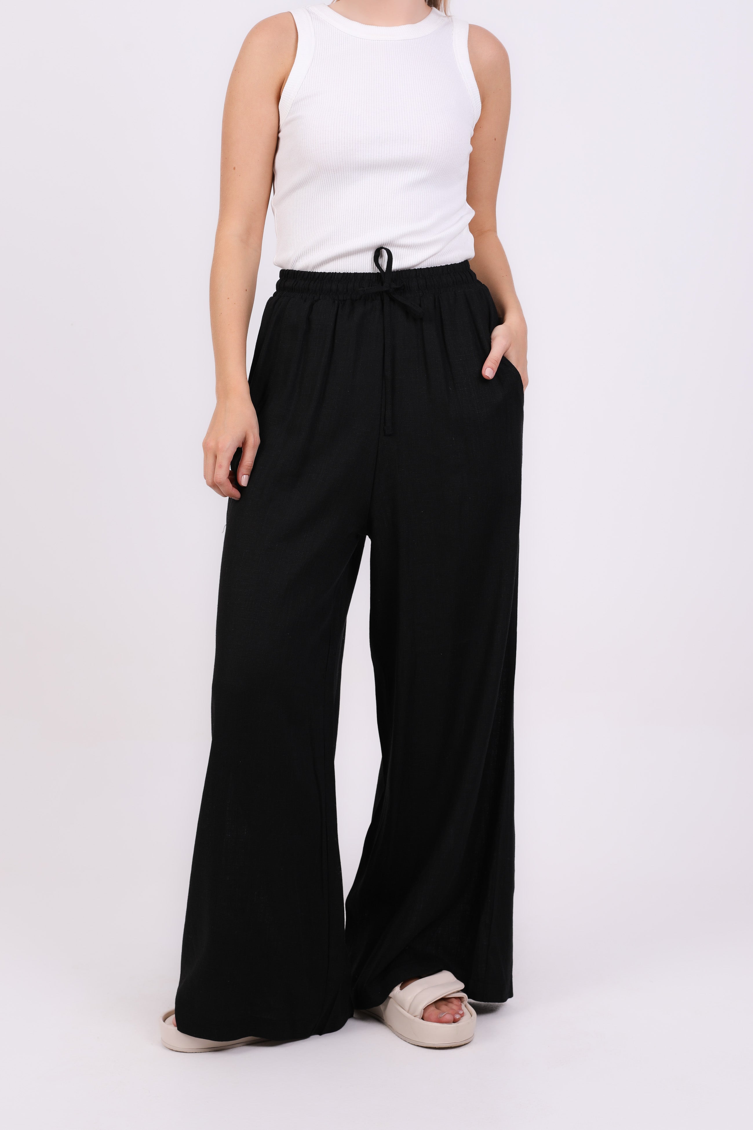 pants - wide-leg linen