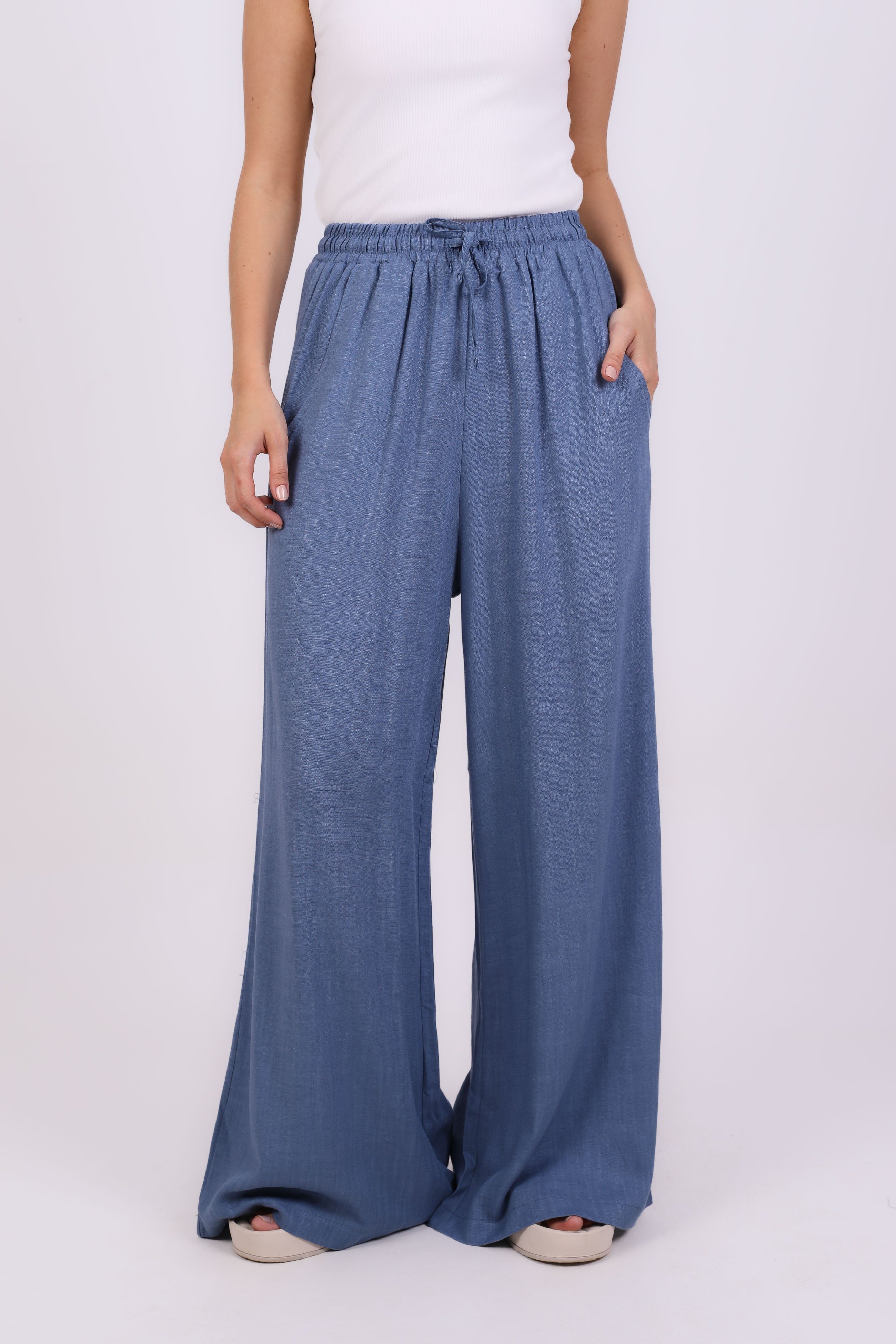 pants - wide-leg linen