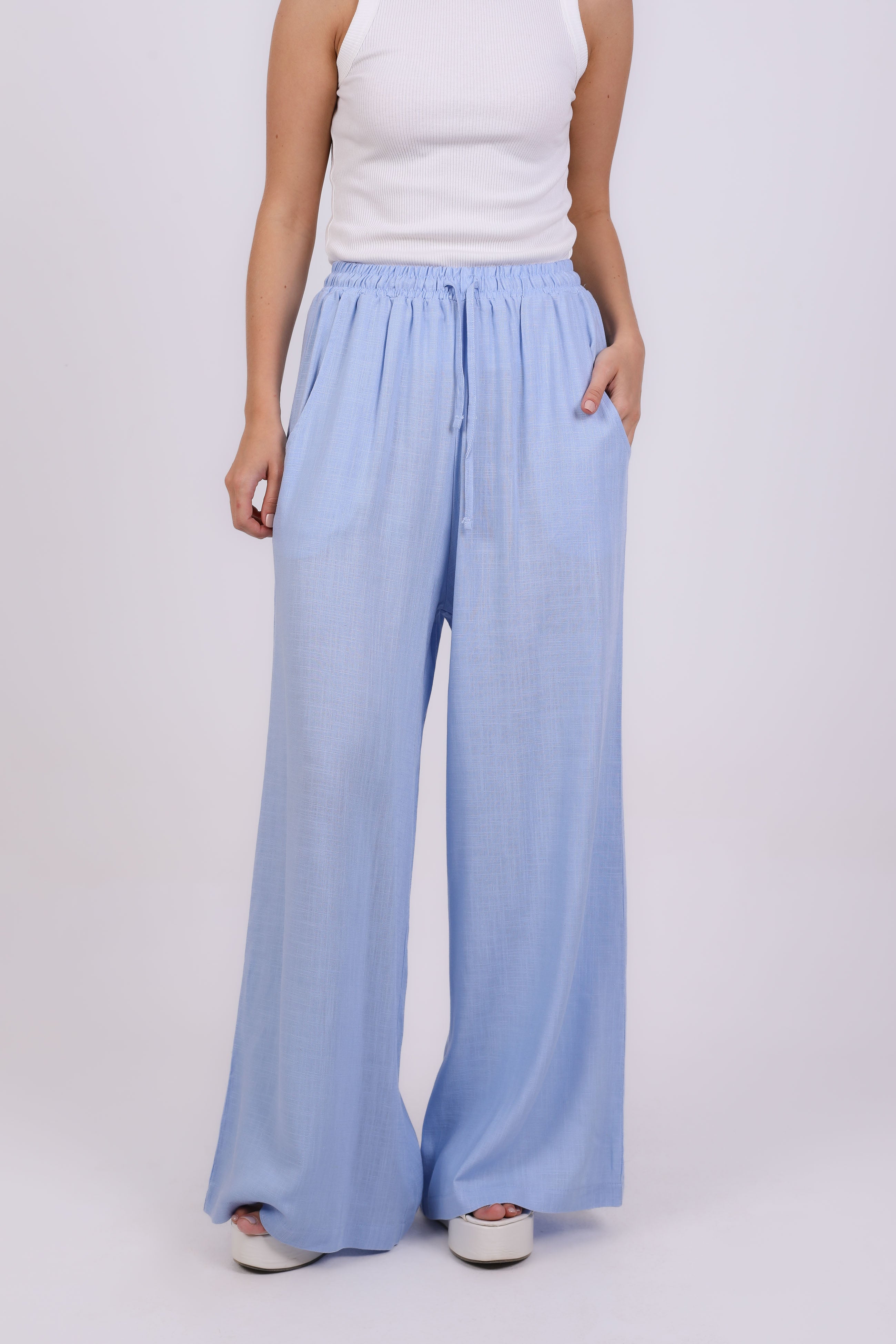 pants - wide-leg linen