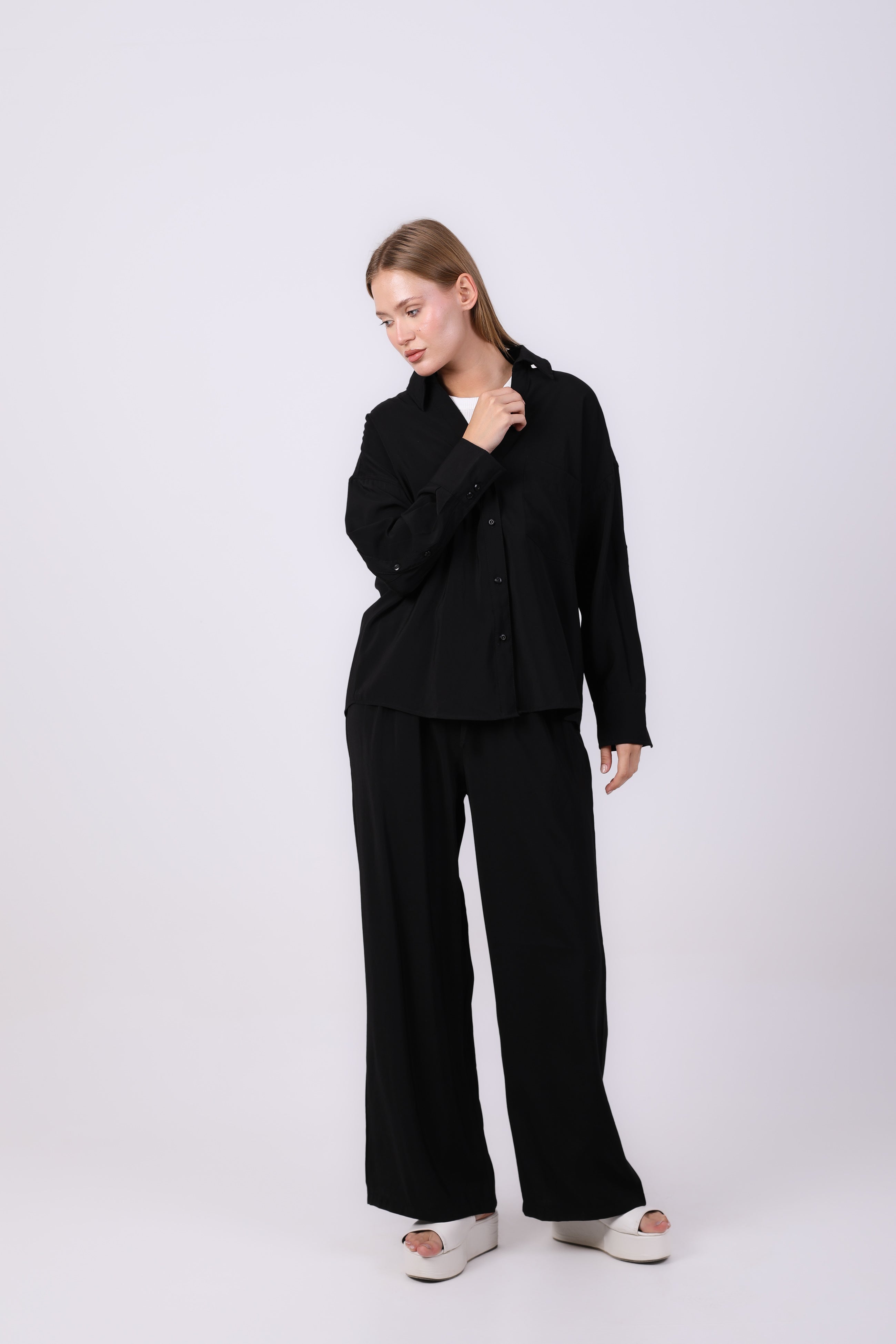shirt - Plain wide