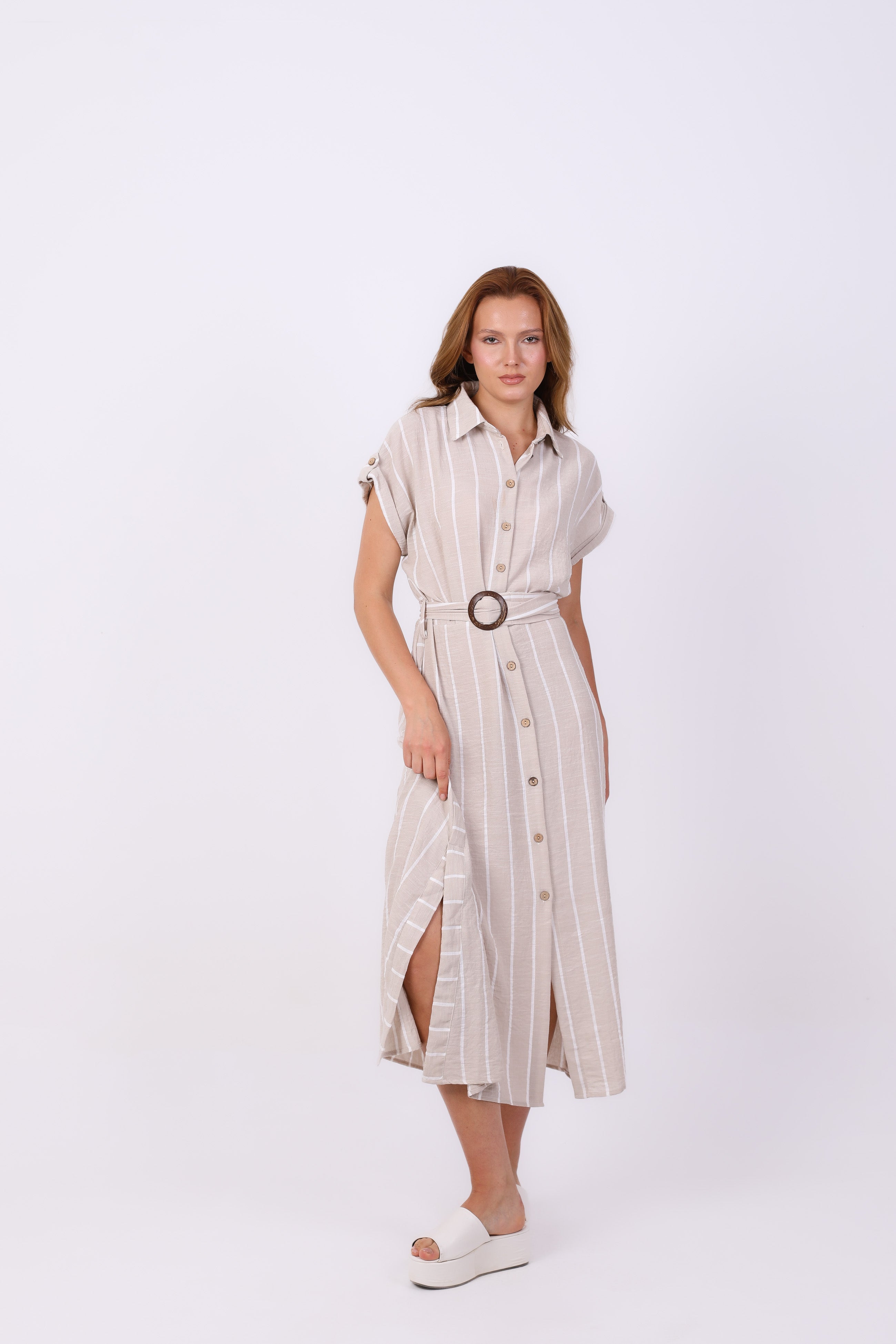 Dress  - Striped with belt