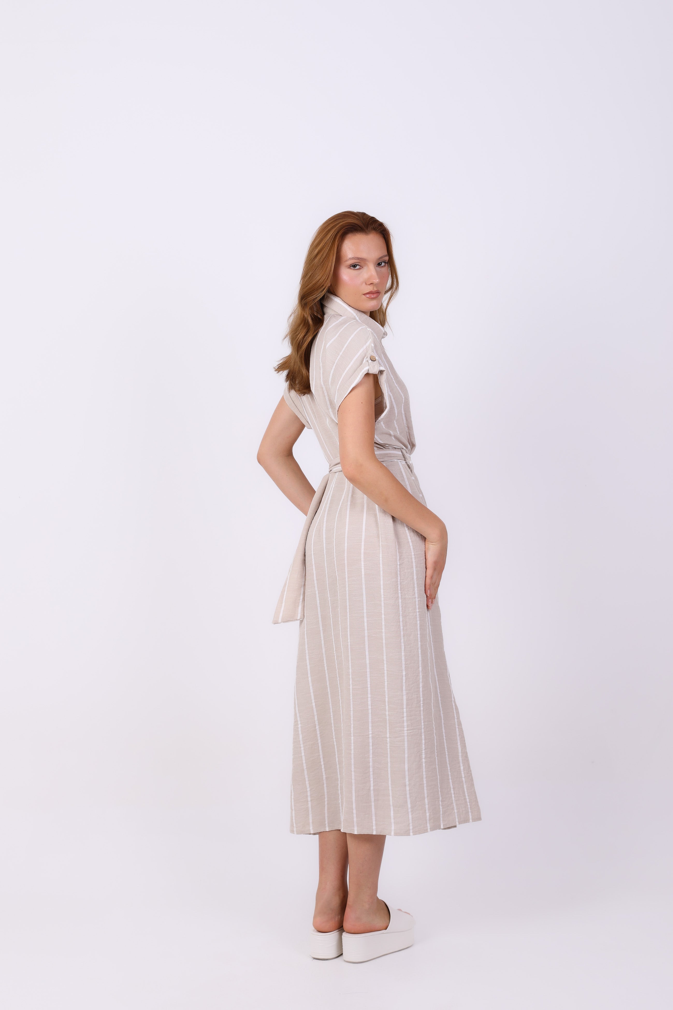 Dress  - Striped with belt