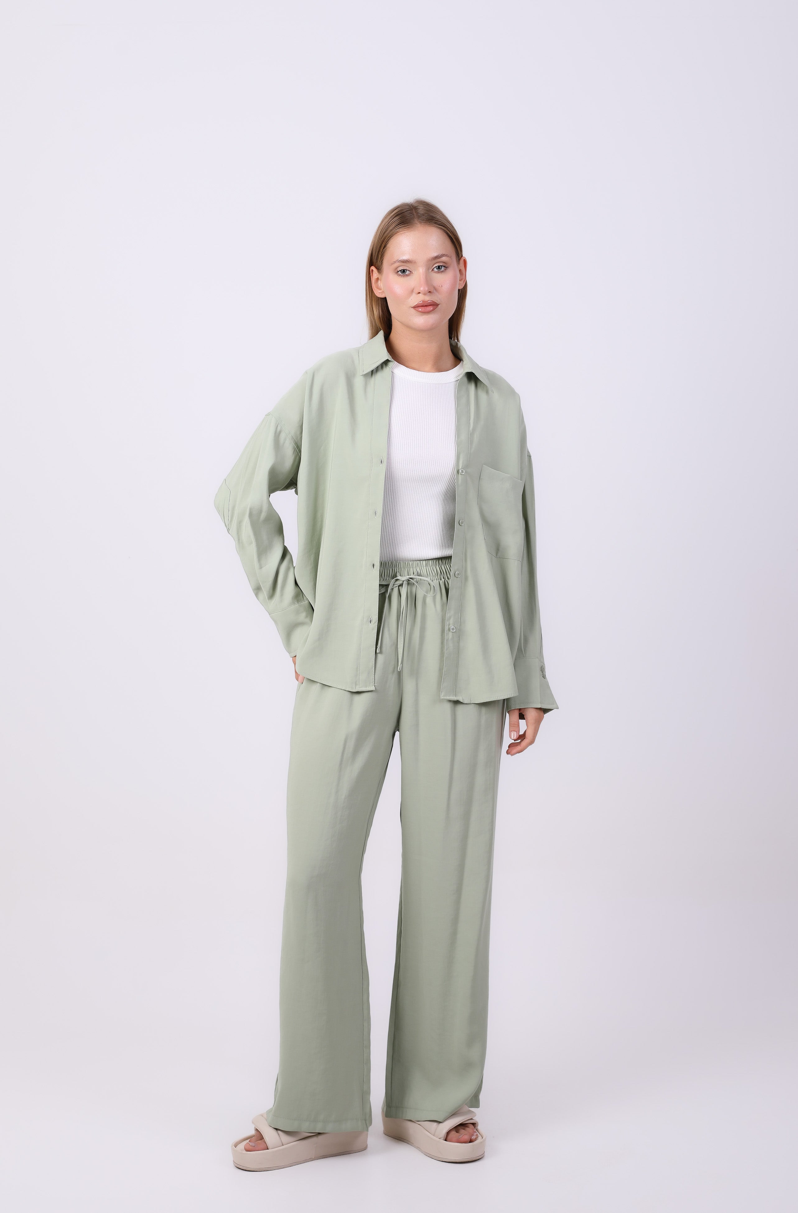 shirt - Plain wide