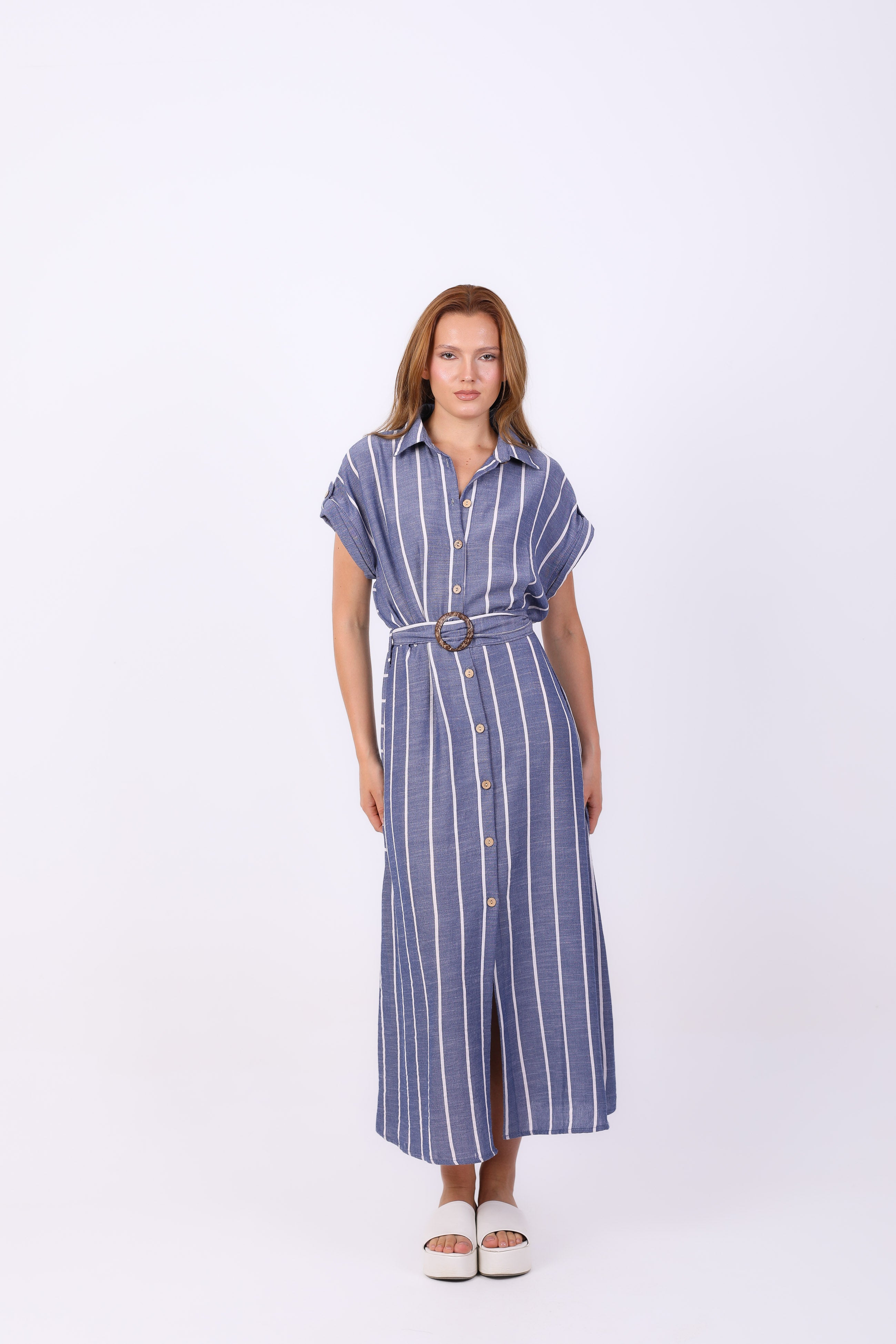 Dress  - Striped with belt