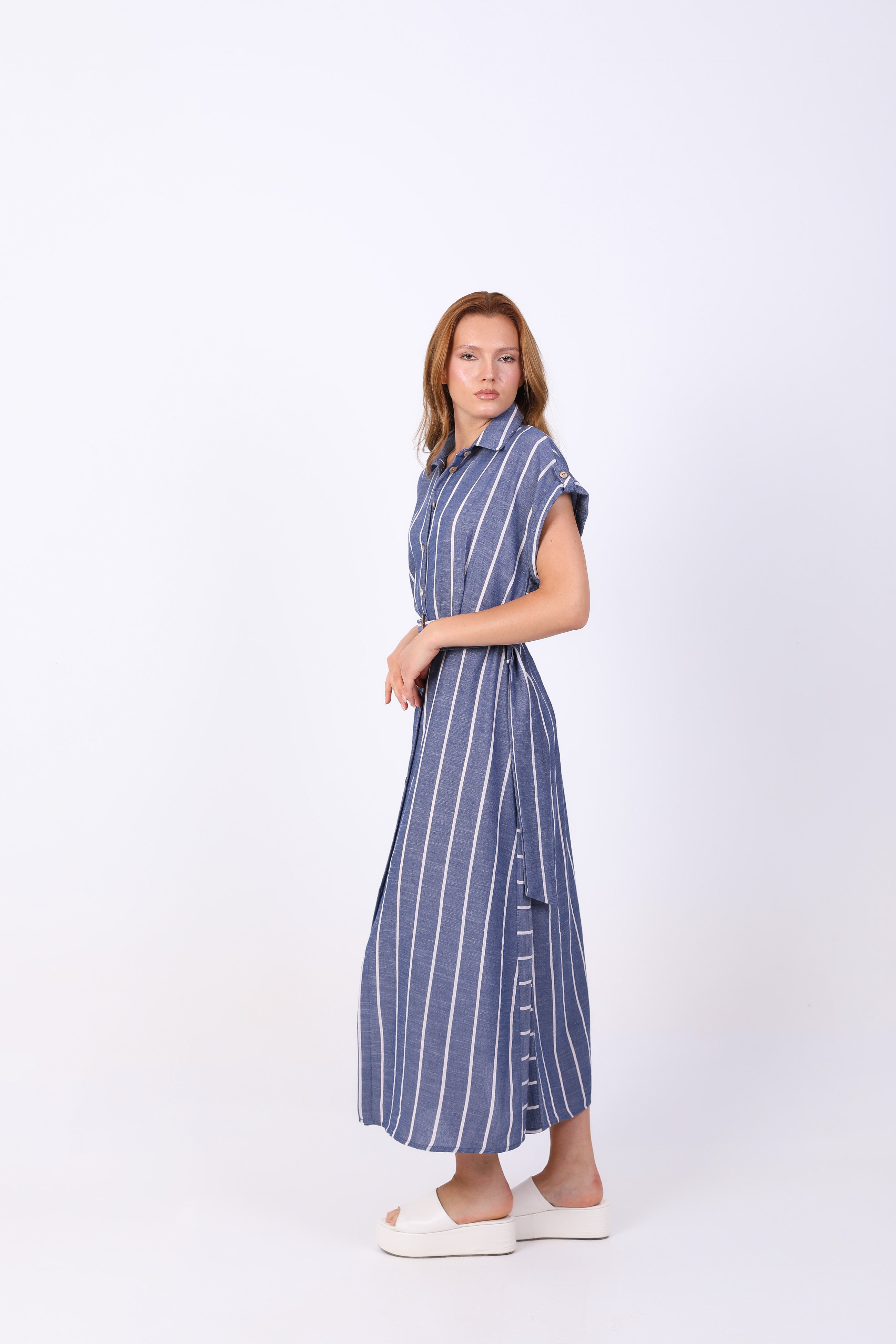 Dress  - Striped with belt